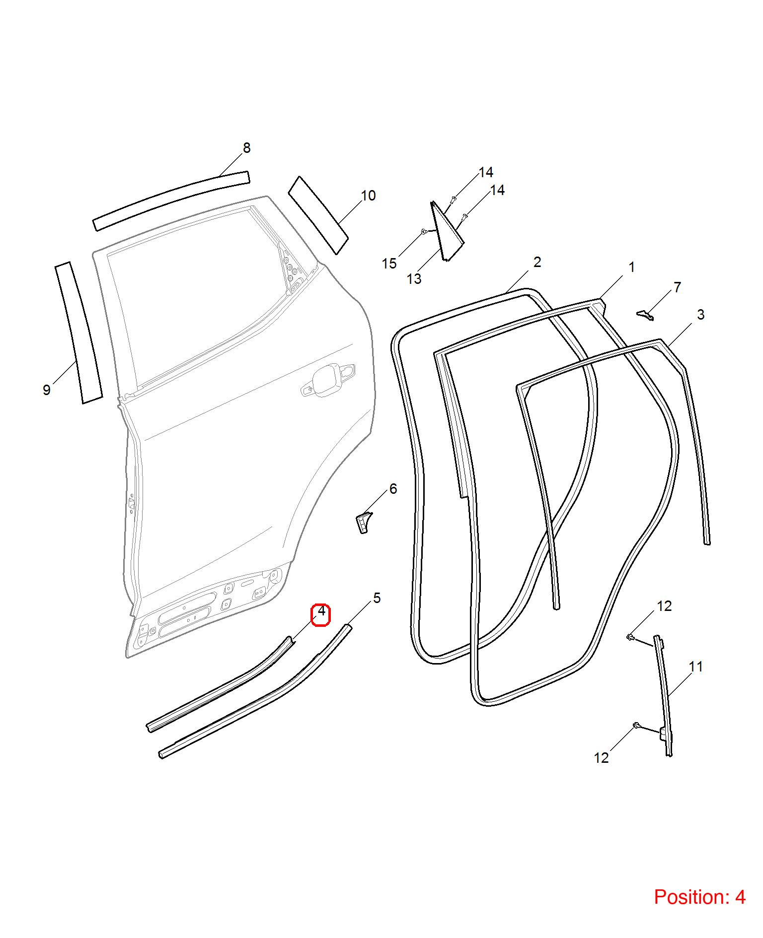 MG Door glass pressure strip OEM 10229809 FOR MG 10229809-MG_OEM