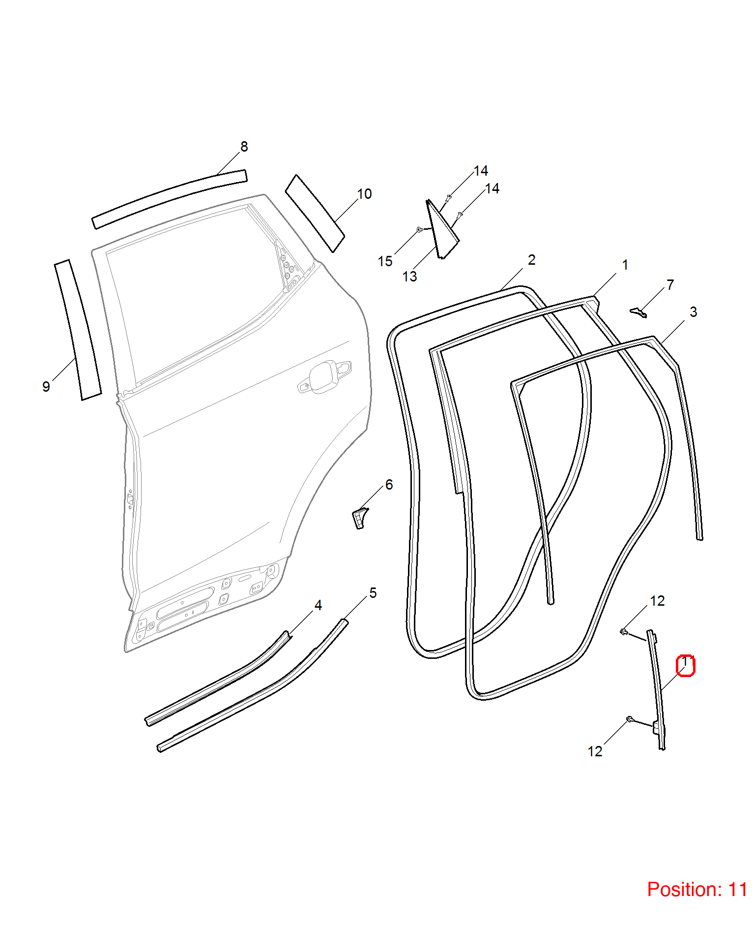 MG Door glass guide rail OEM 10229812 FOR MG 10229812-MG_OEM