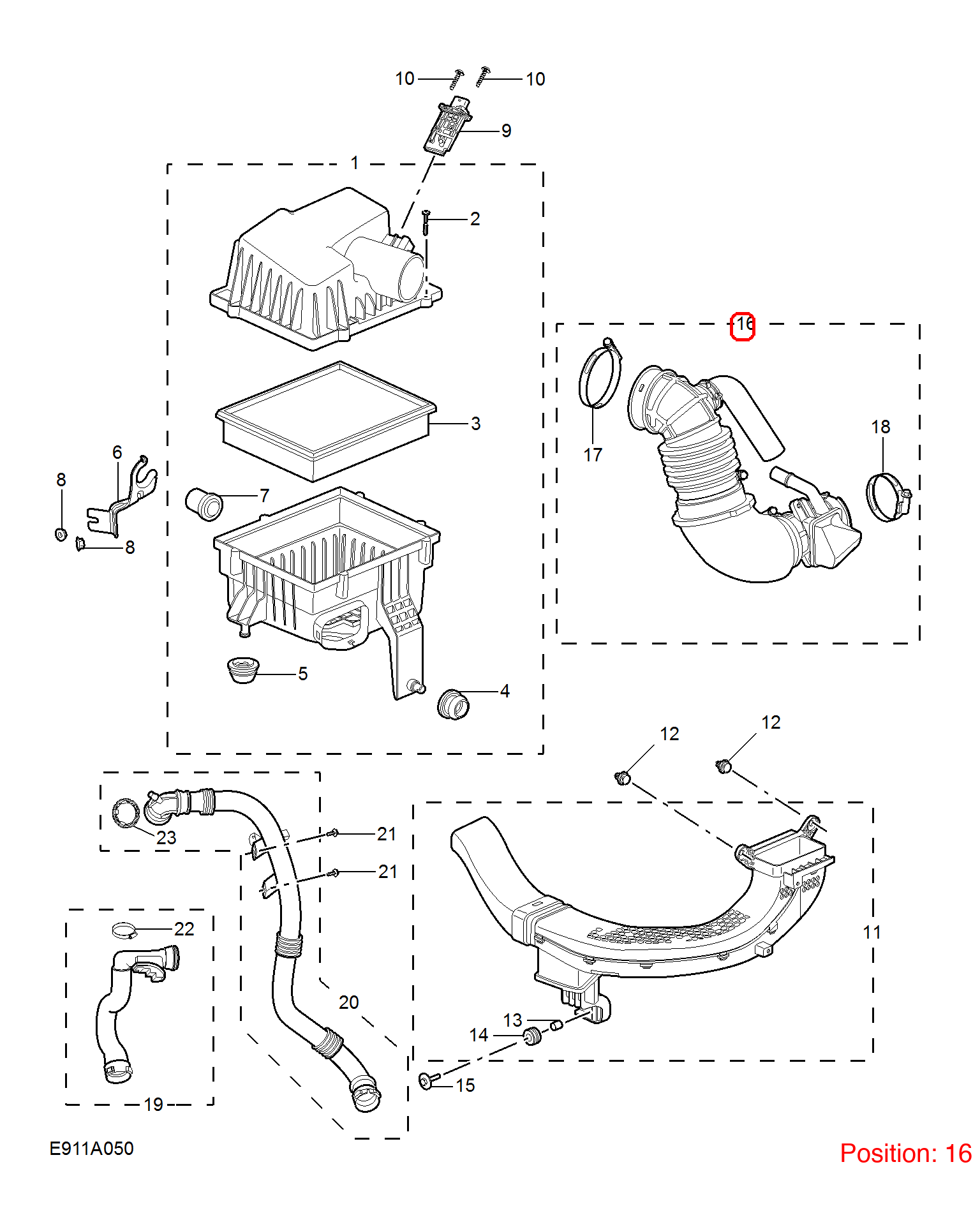 MG Air Intake Hose OEM 10230002 FOR MG 10230002-MG_OEM