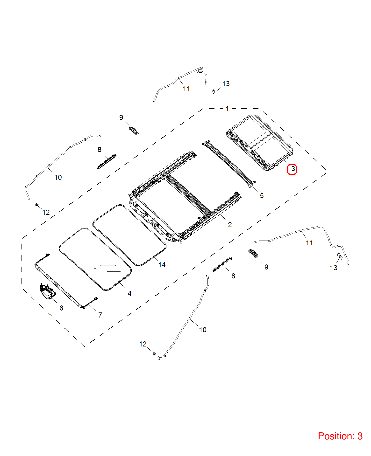 MG Sunroof sunshade OEM 10230450ESC 10230450ESC-MG_OEM