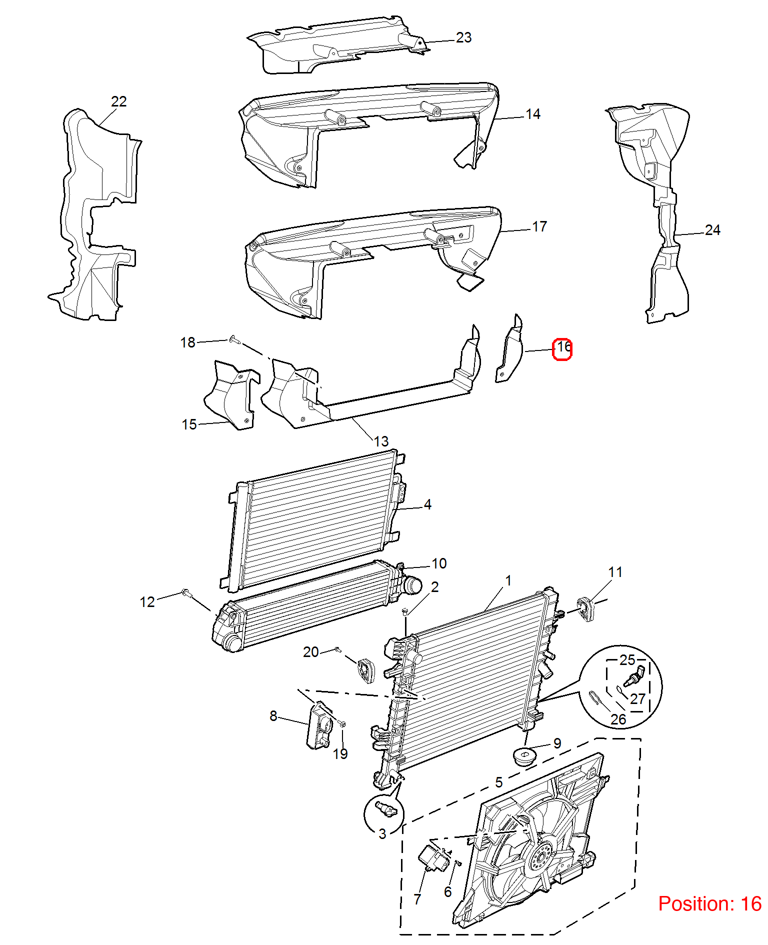 MG Radiator Air Duct OEM 10233358 FOR MG 10233358-MG_OEM
