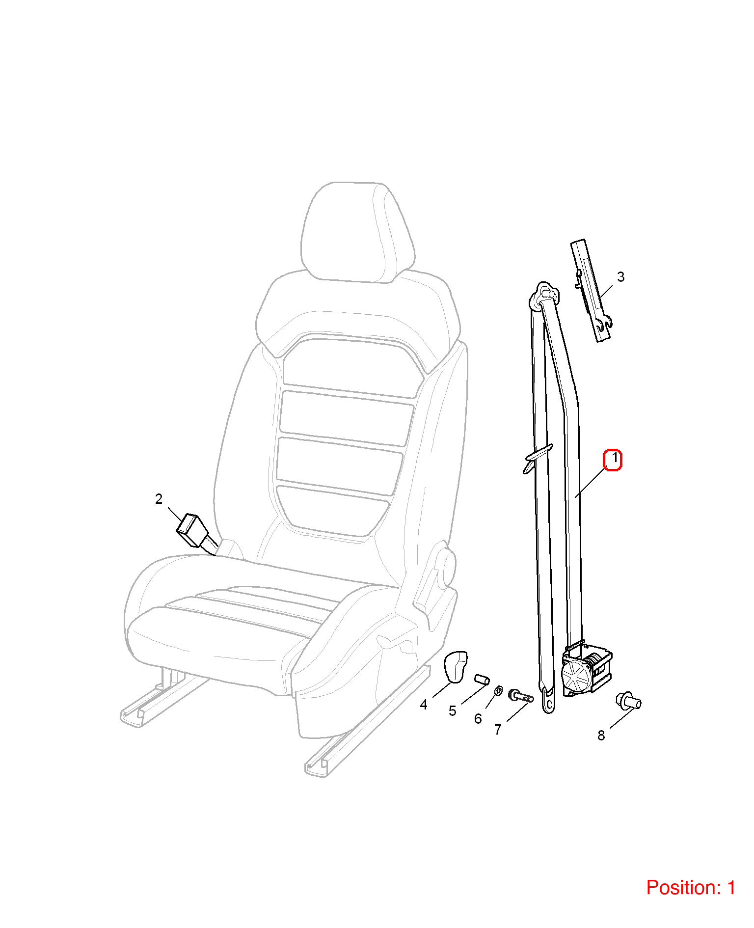 MG Seat belt OEM 10243475 FOR MG 10243475-MG_OEM
