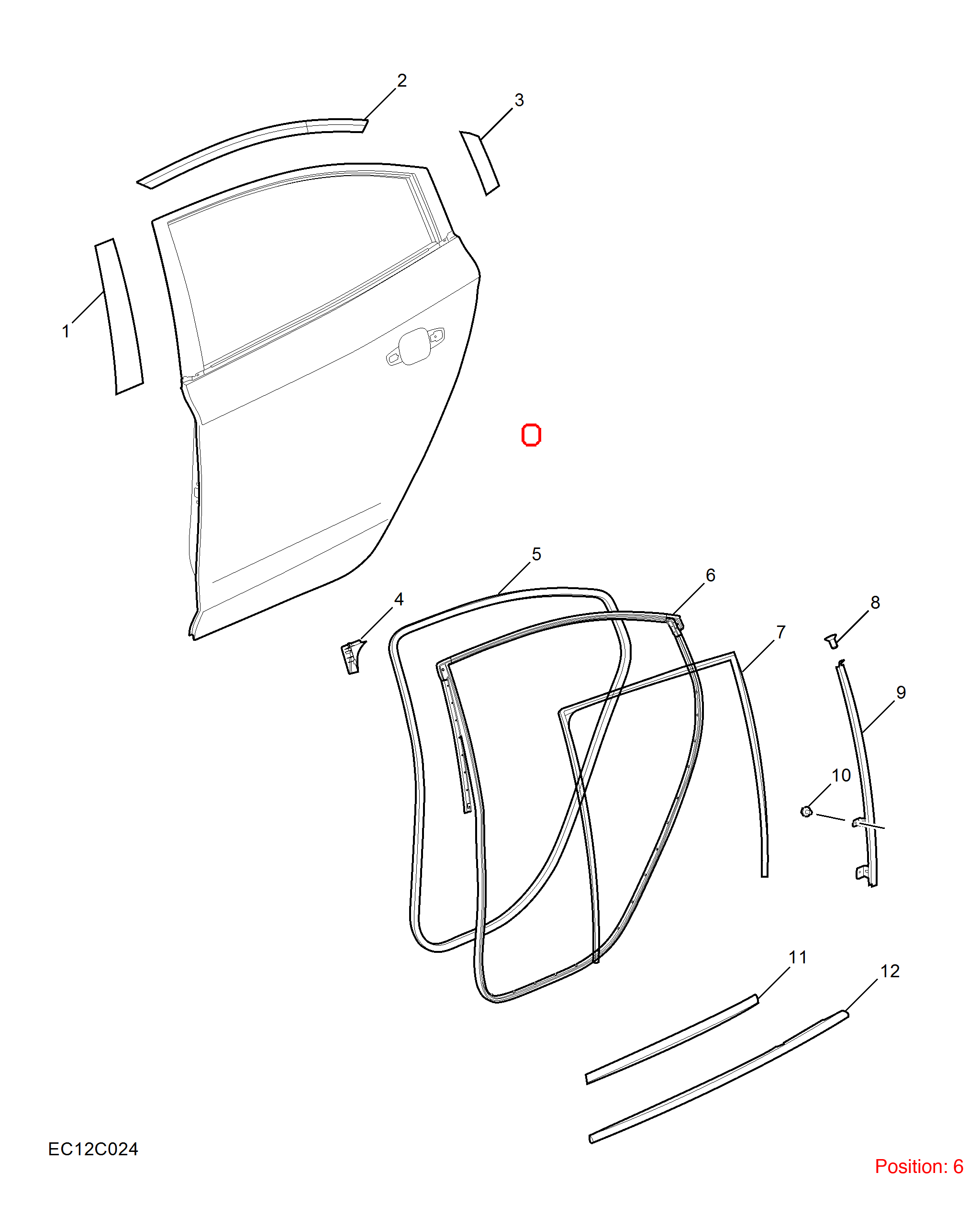 MG Door weatherstrip OEM 10243662 FOR MG5 10243662-MG_OEM