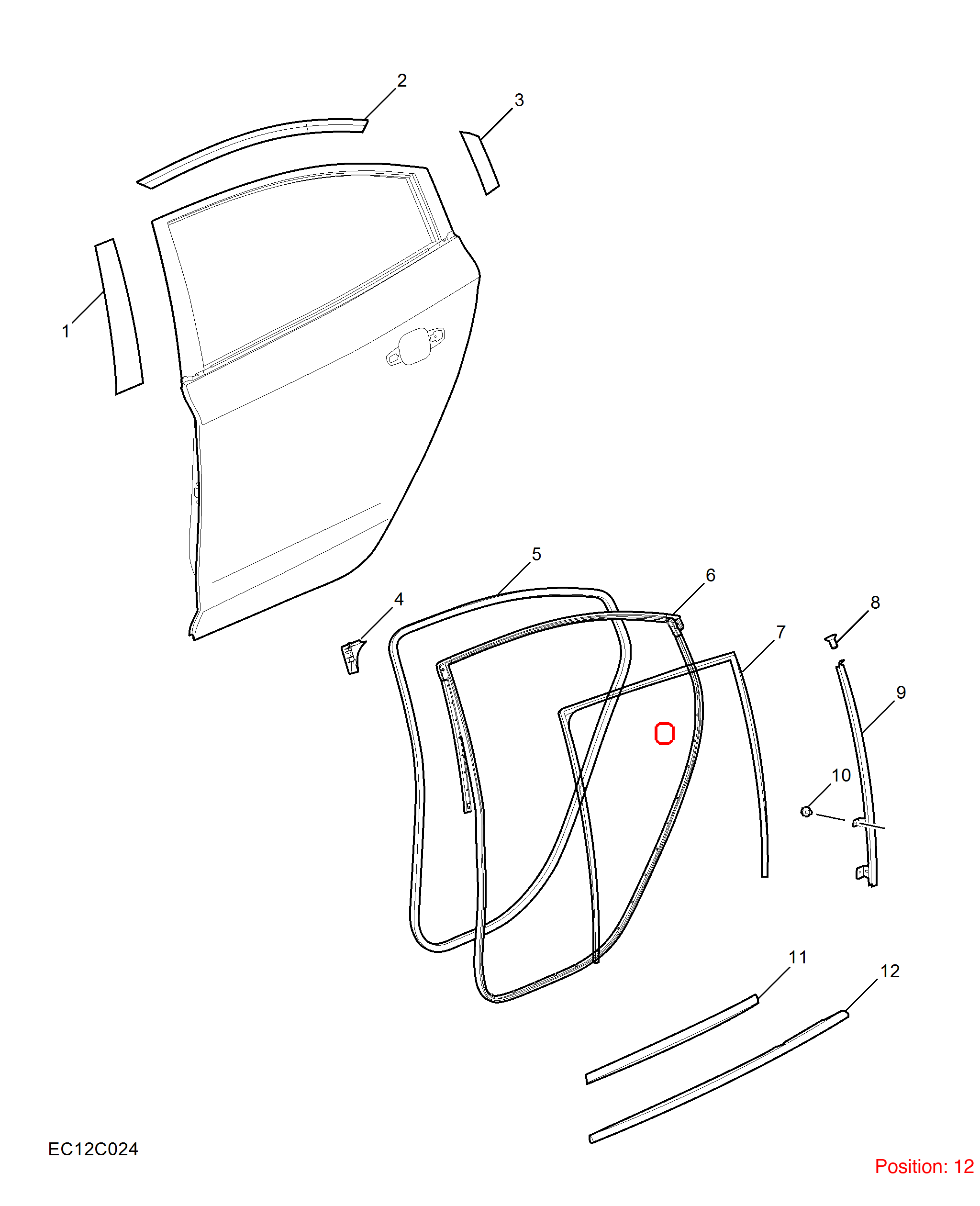 MG Door glass pressure strip OEM 10243678 FOR MG5 10243678-MG_OEM