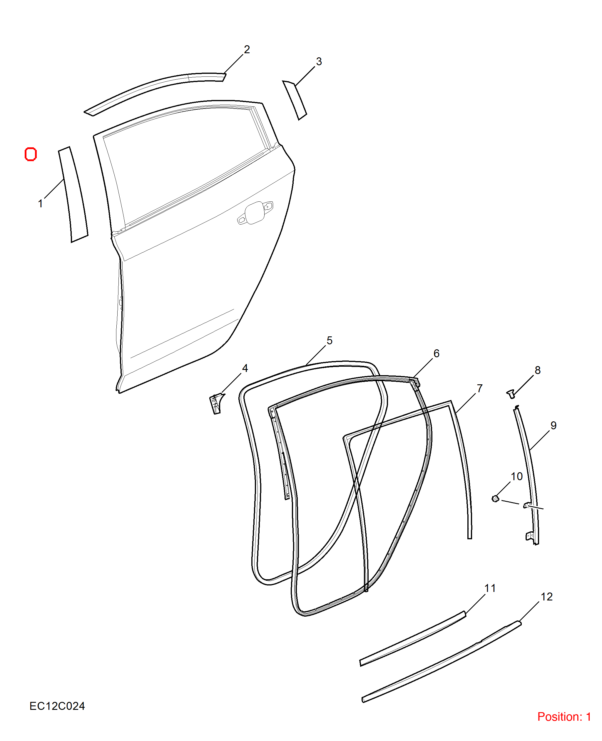 MG Door sticker OEM 10243708 FOR MG5 10243708-MG_OEM