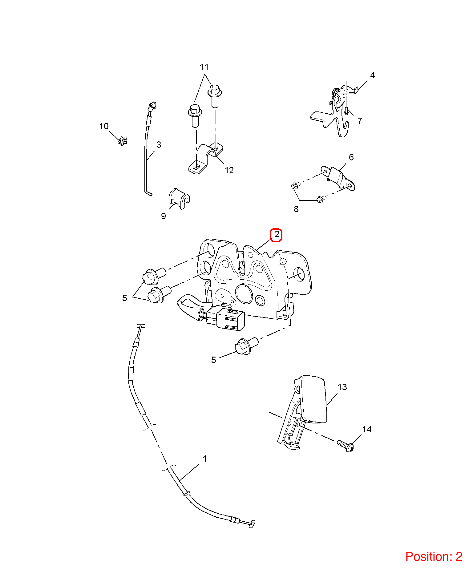 MG Hood lock OEM 10246593 FOR MG RX5 10246593-MG_OEM