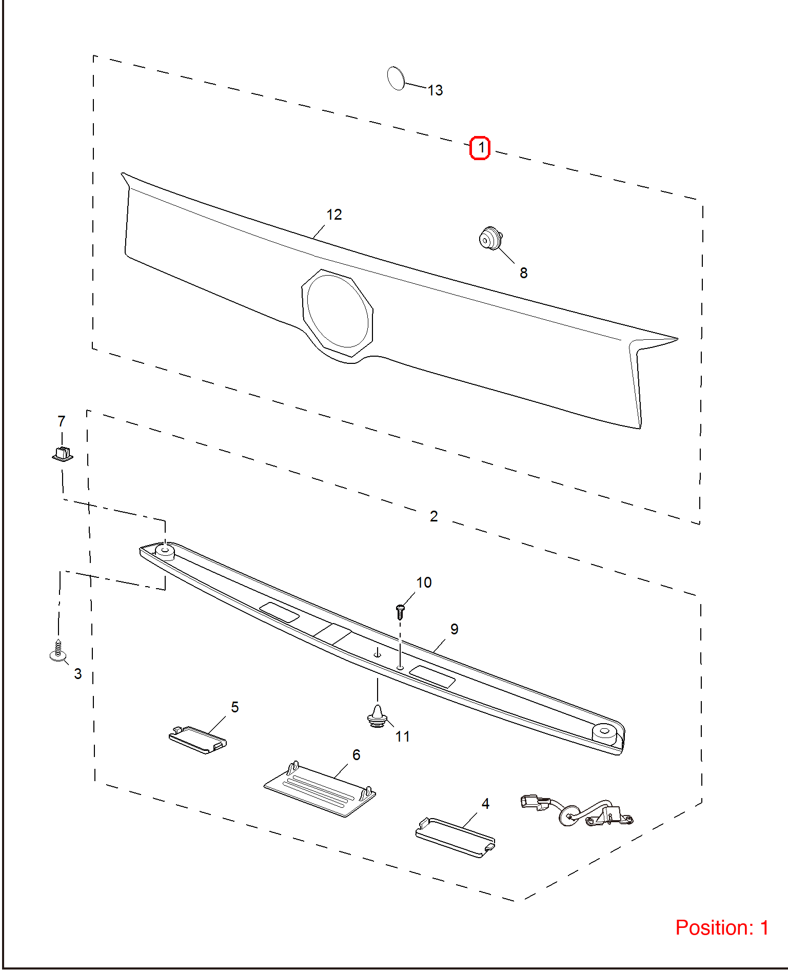 MG Tailgate exterior trim strip OEM 10249706 FOR MG 10249706-MG_OEM
