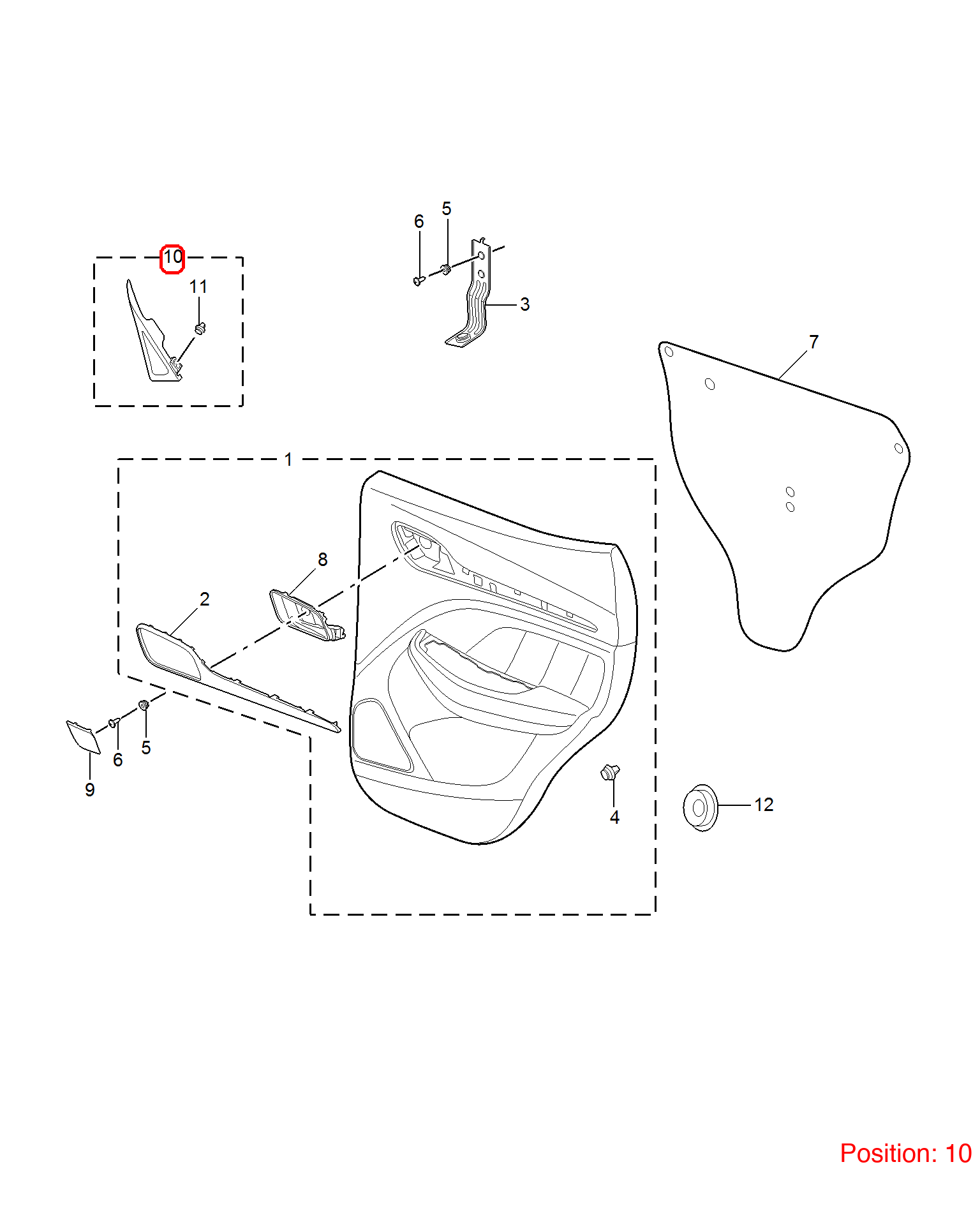 MG Triangular Glass Frame OEM 10251066 FOR MG 10251066-MG_OEM