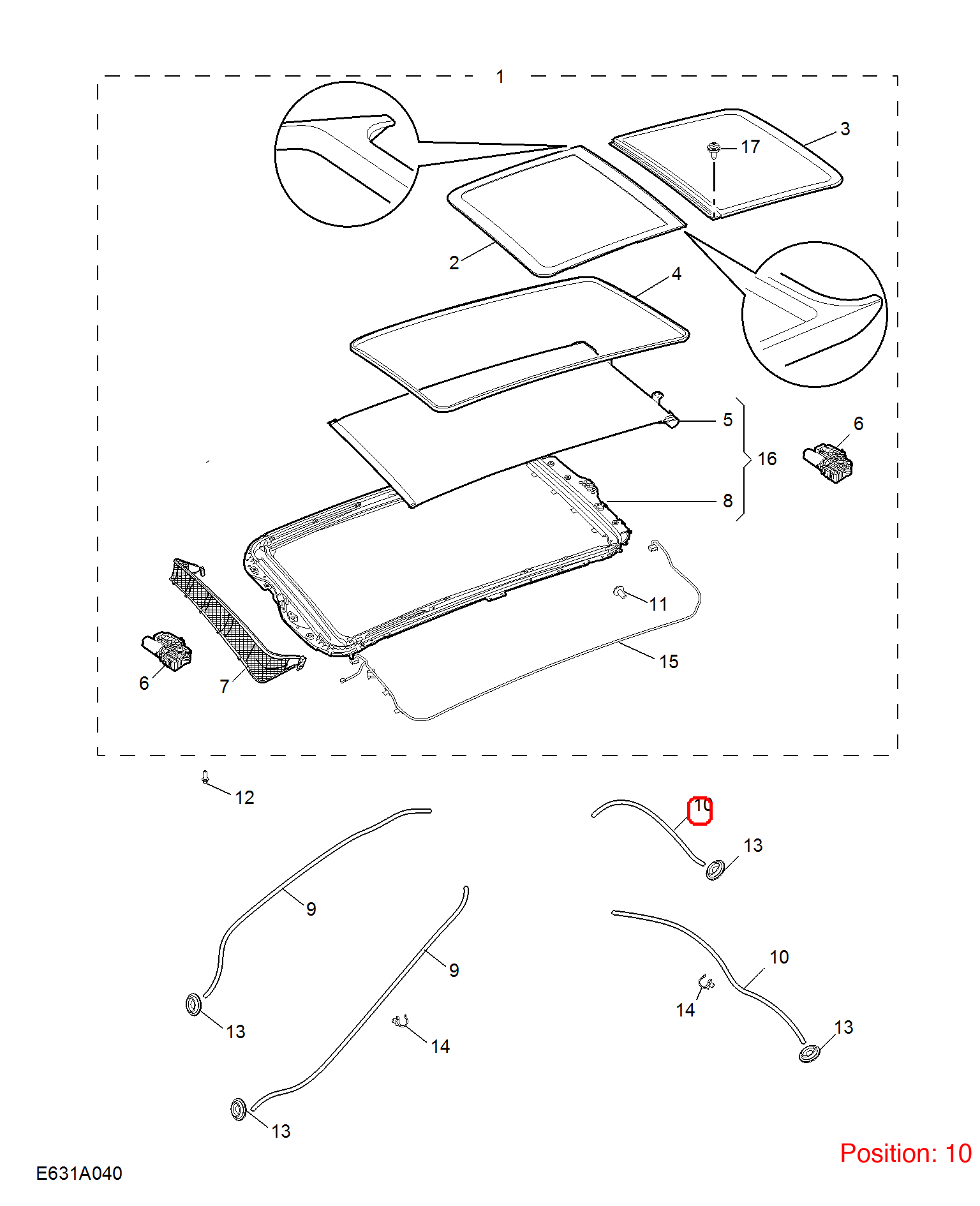 MG Sunroof drain pipe OEM 10252004 FOR MG 10252004-MG_OEM