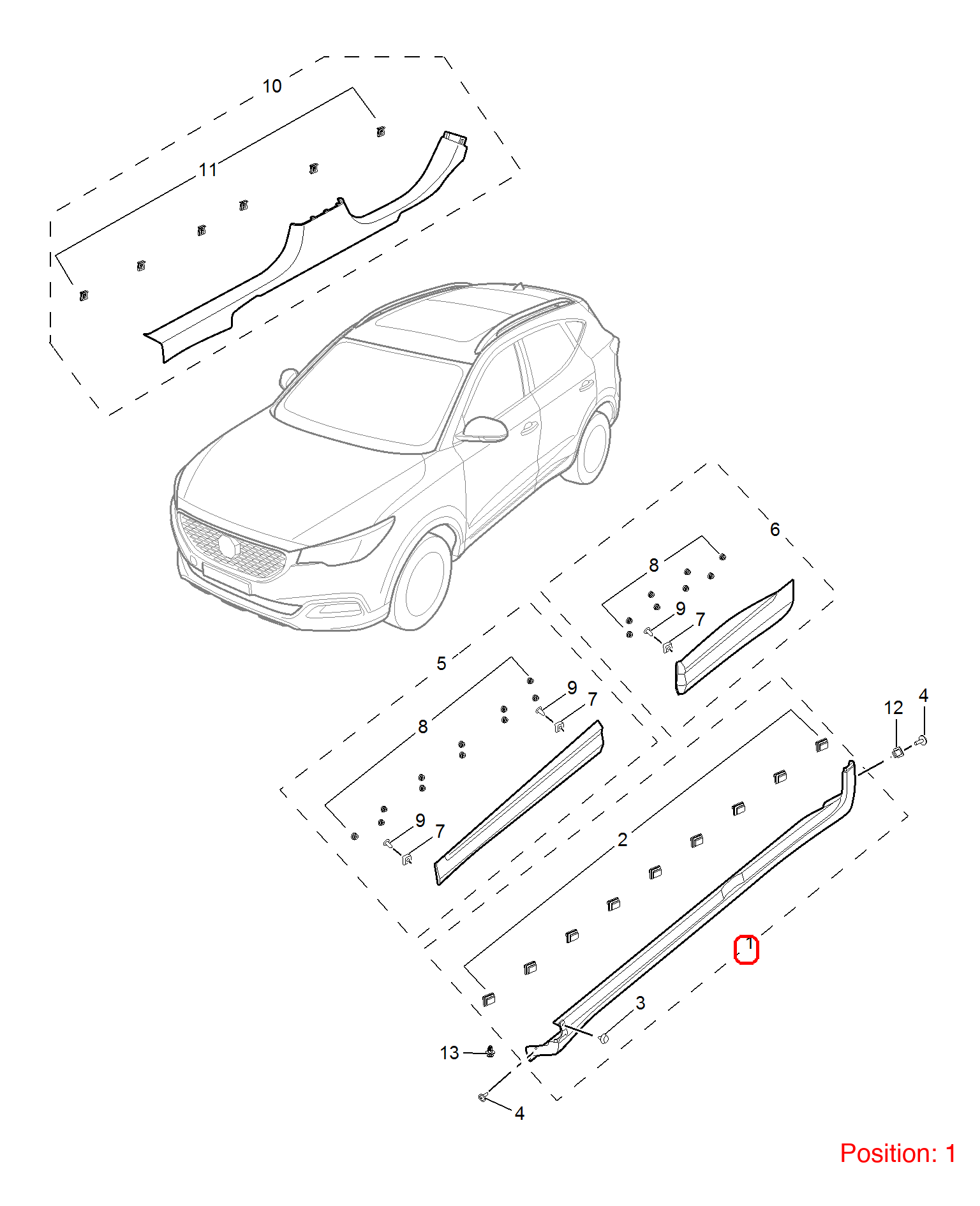 MG Door Sill Cover OEM 10252401 FOR MG 10252401-MG_OEM