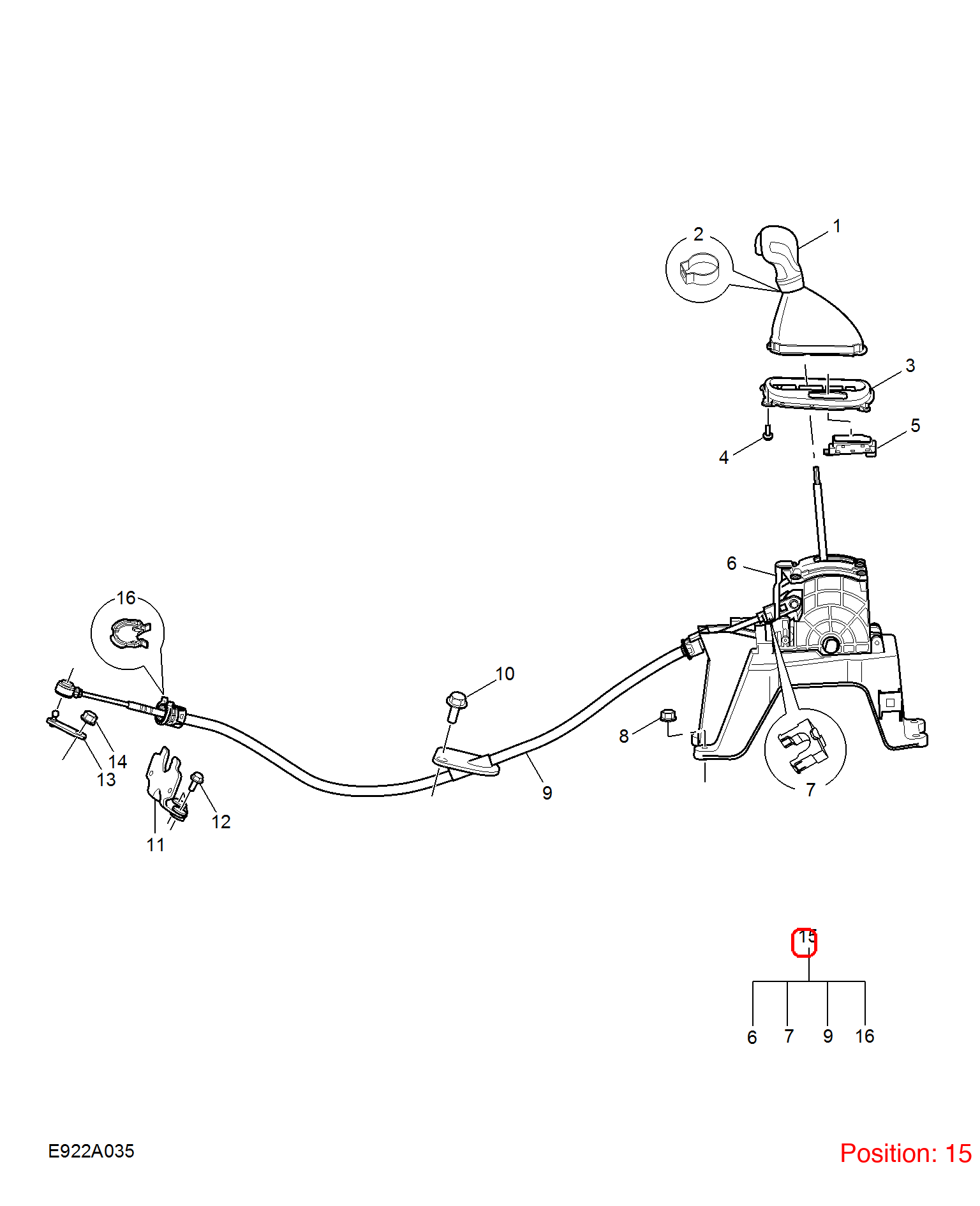 MG Shift lever assembly OEM 10253643 FOR MG 10253643-MG_OEM