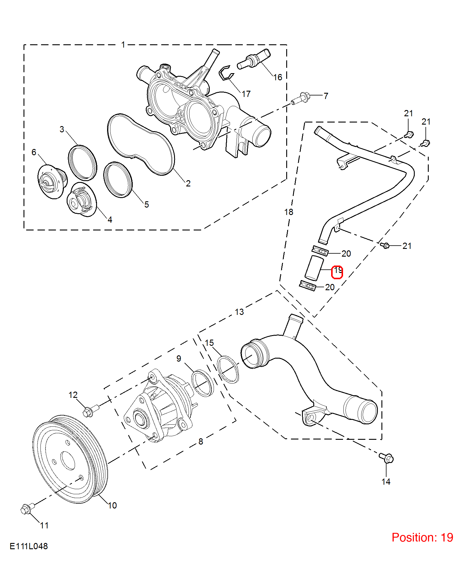 MG Water pump hose OEM 10253668 FOR MG MG5 10253668-MG_OEM