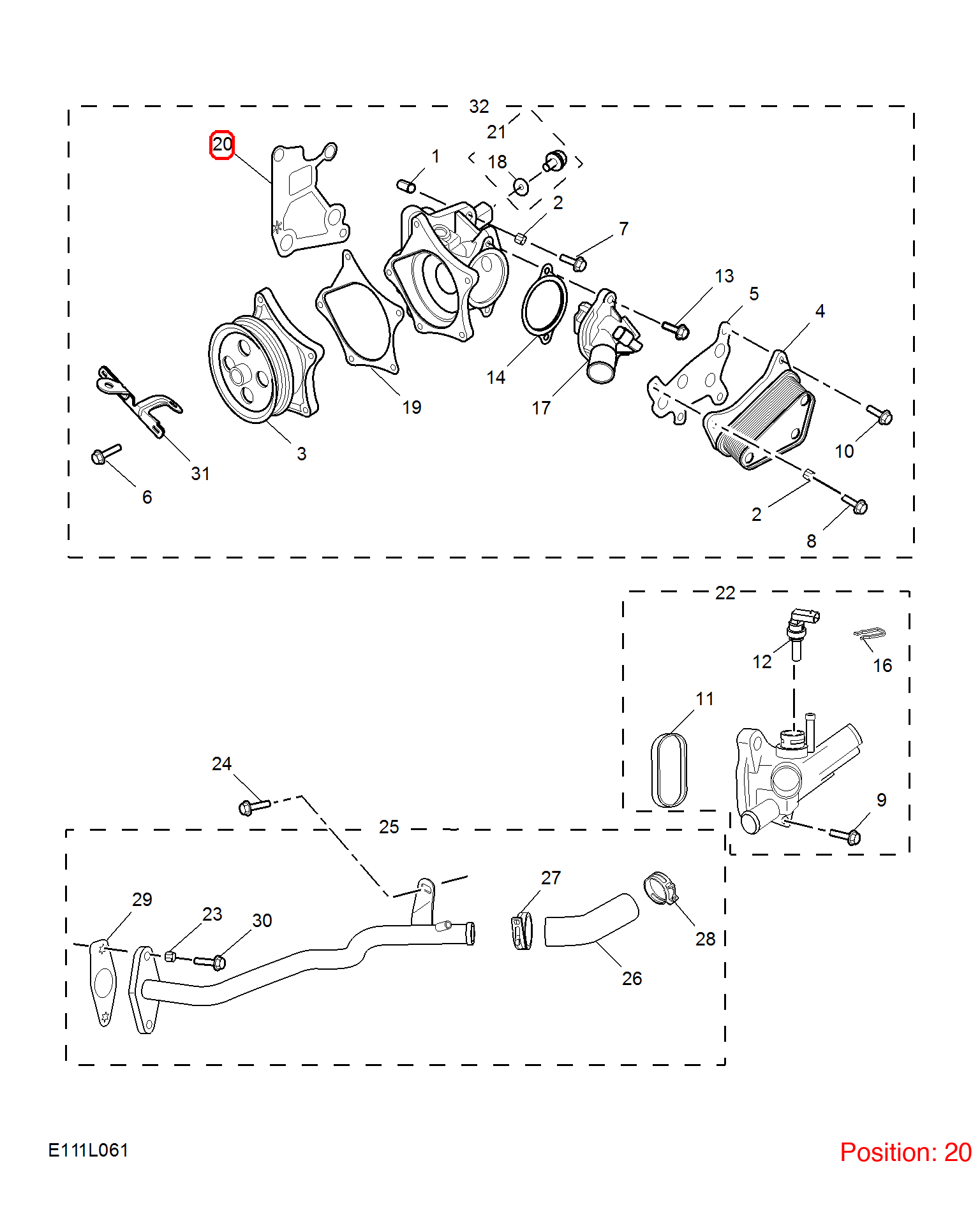 MG Water pump gasket OEM 10259792 FOR MG MG5 MG6 10259792-MG_OEM