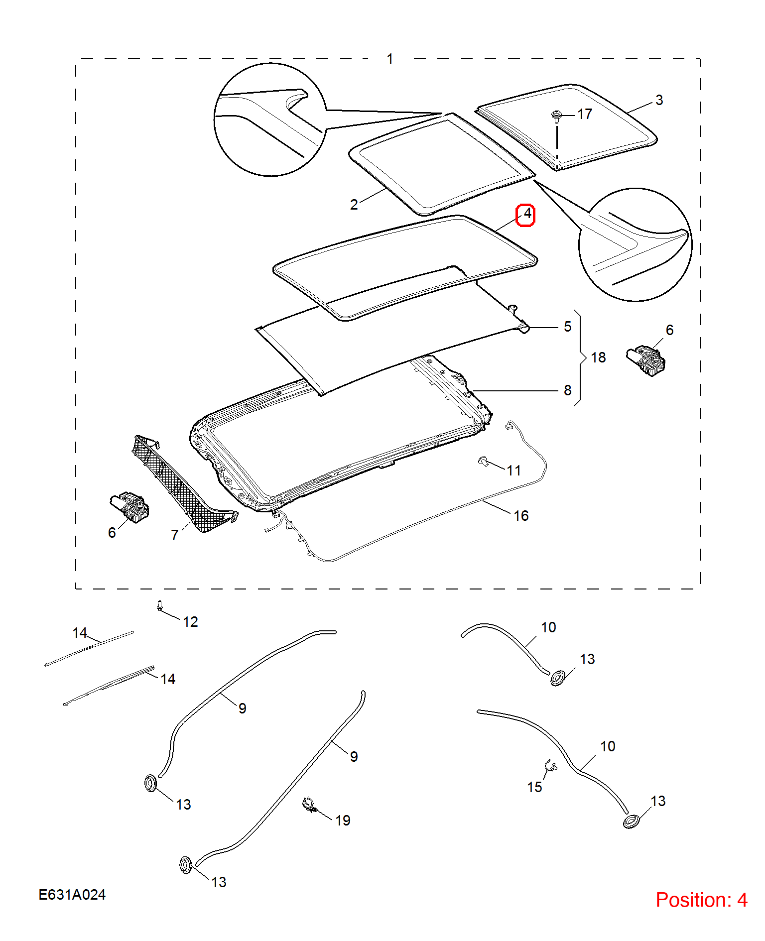 MG Sunroof seal OEM 10262602 FOR MG 10262602-MG_OEM