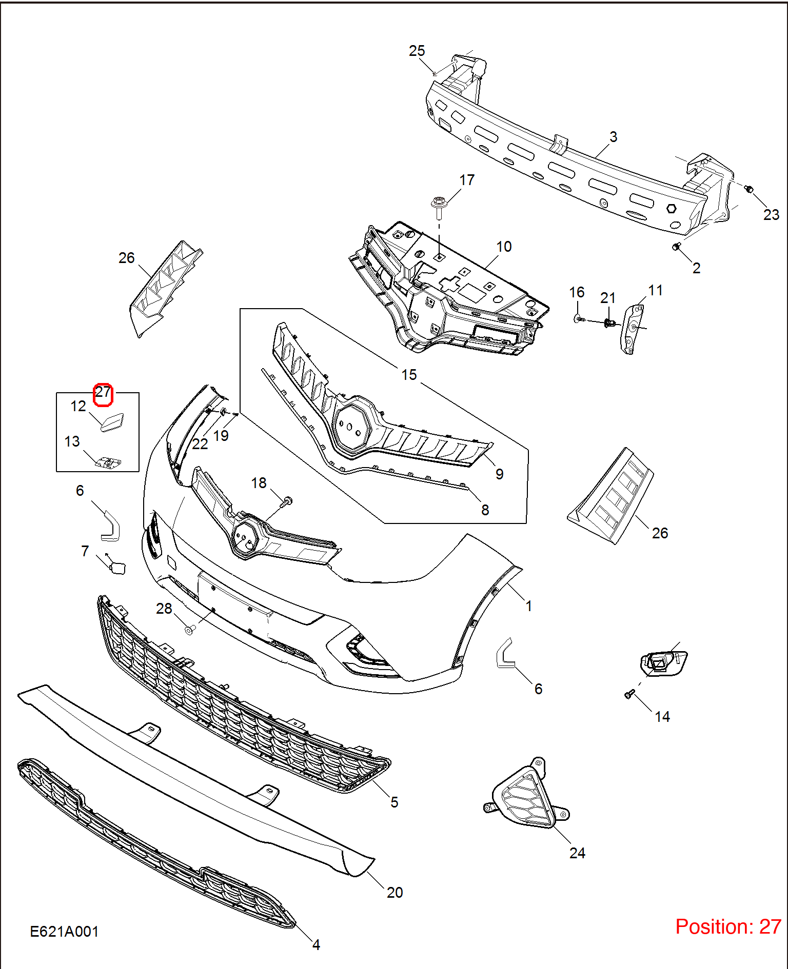MG Front headlight washer cover OEM 10268378 FOR MG 10268378-MG_OEM