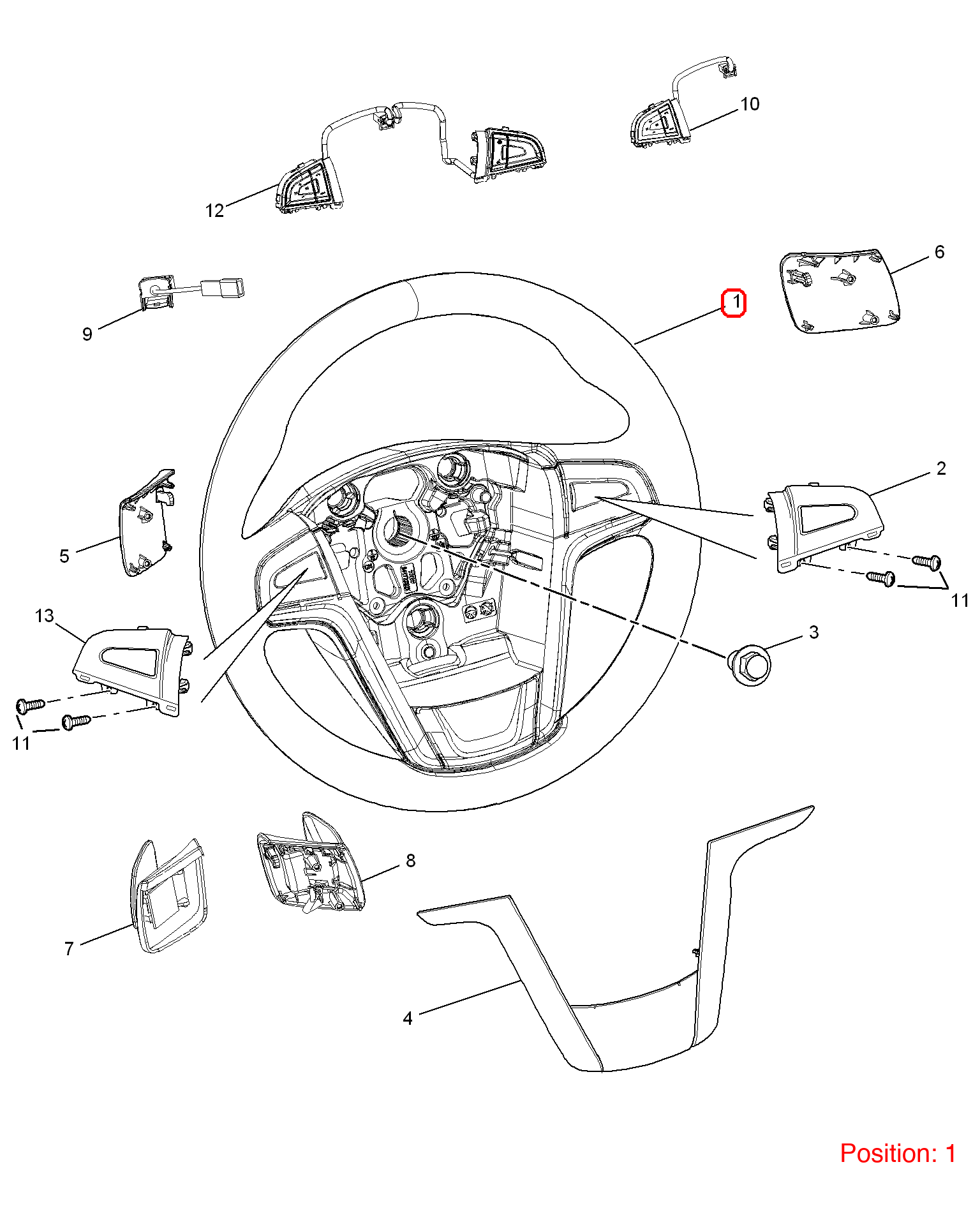 MG Steering wheel OEM 10274785 FOR MG 10274785-MG_OEM