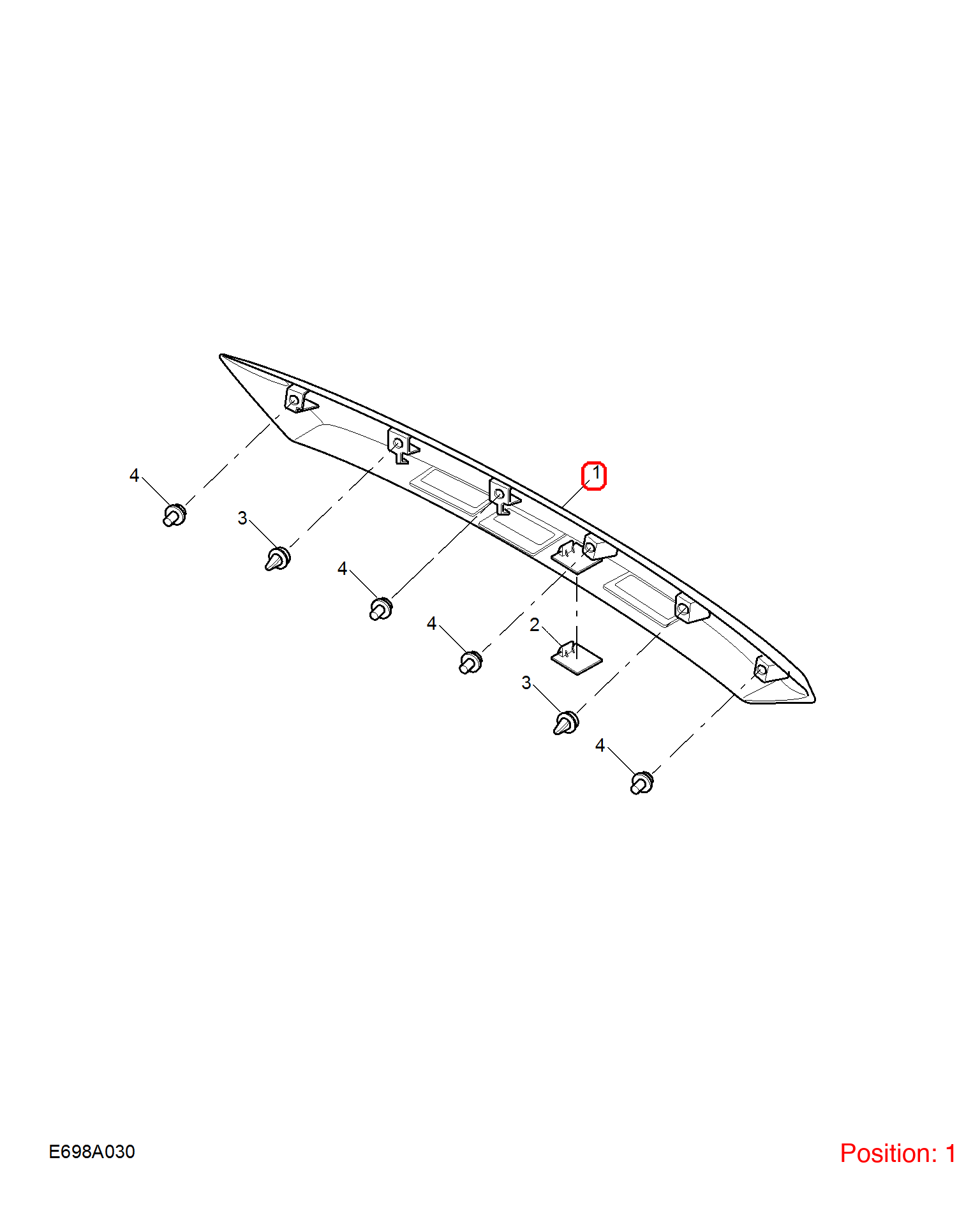 MG Tailgate exterior trim strip OEM 10275992 10275992-MG_OEM