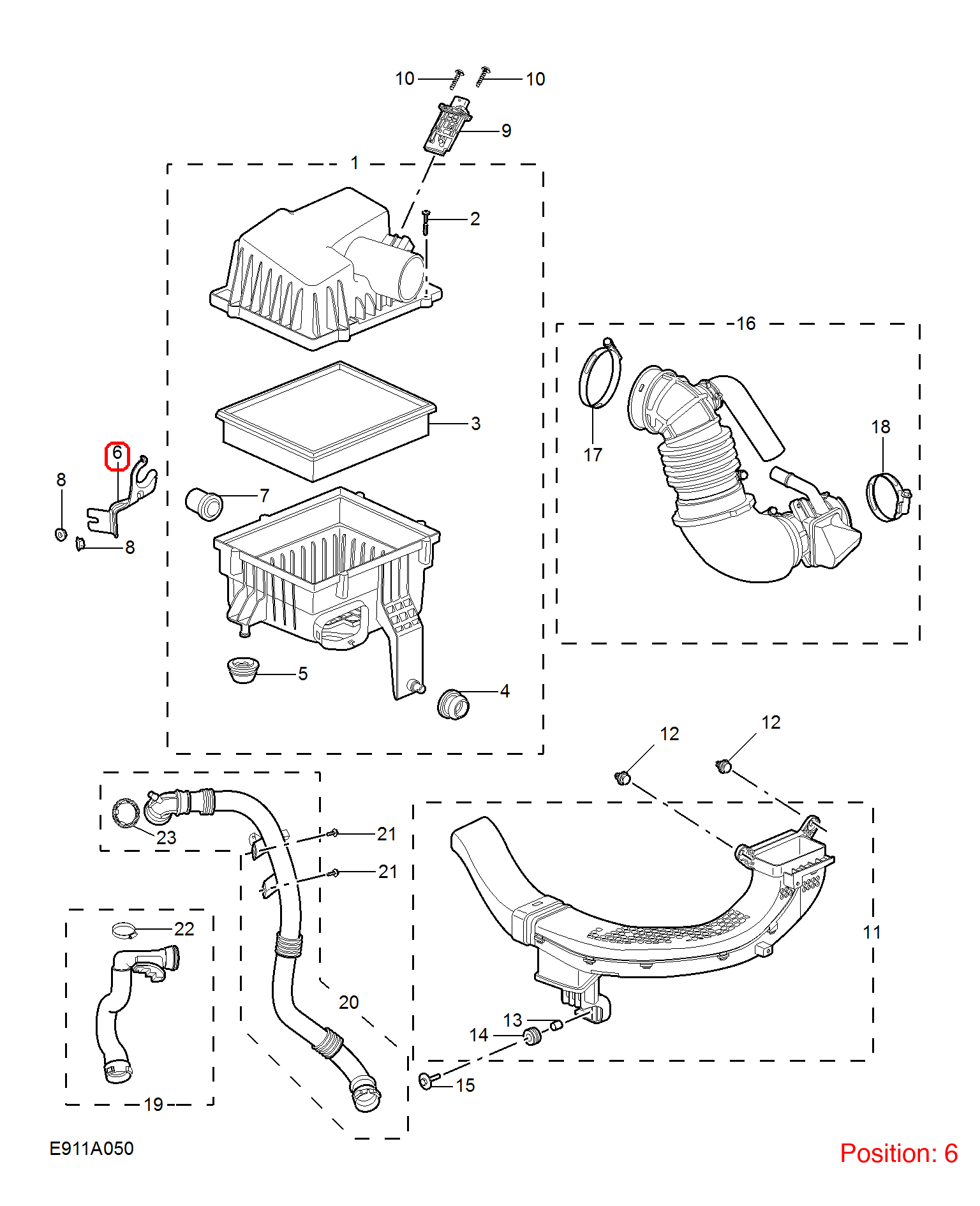 MG Air Filter Housing Bracket OEM 10276045 FOR MG 10276045-MG_OEM
