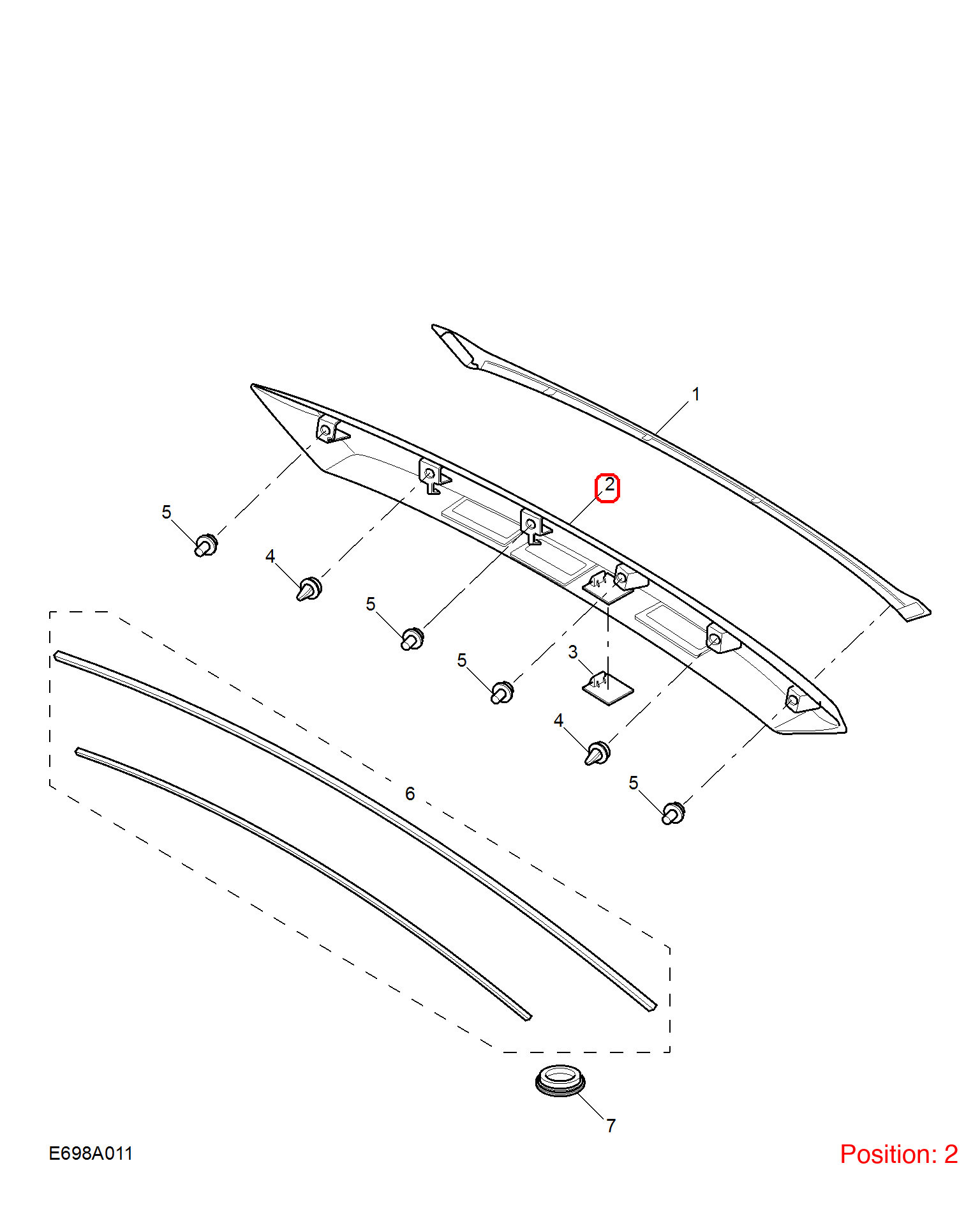 MG Tailgate exterior trim strip OEM 10279425 10279425-MG_OEM