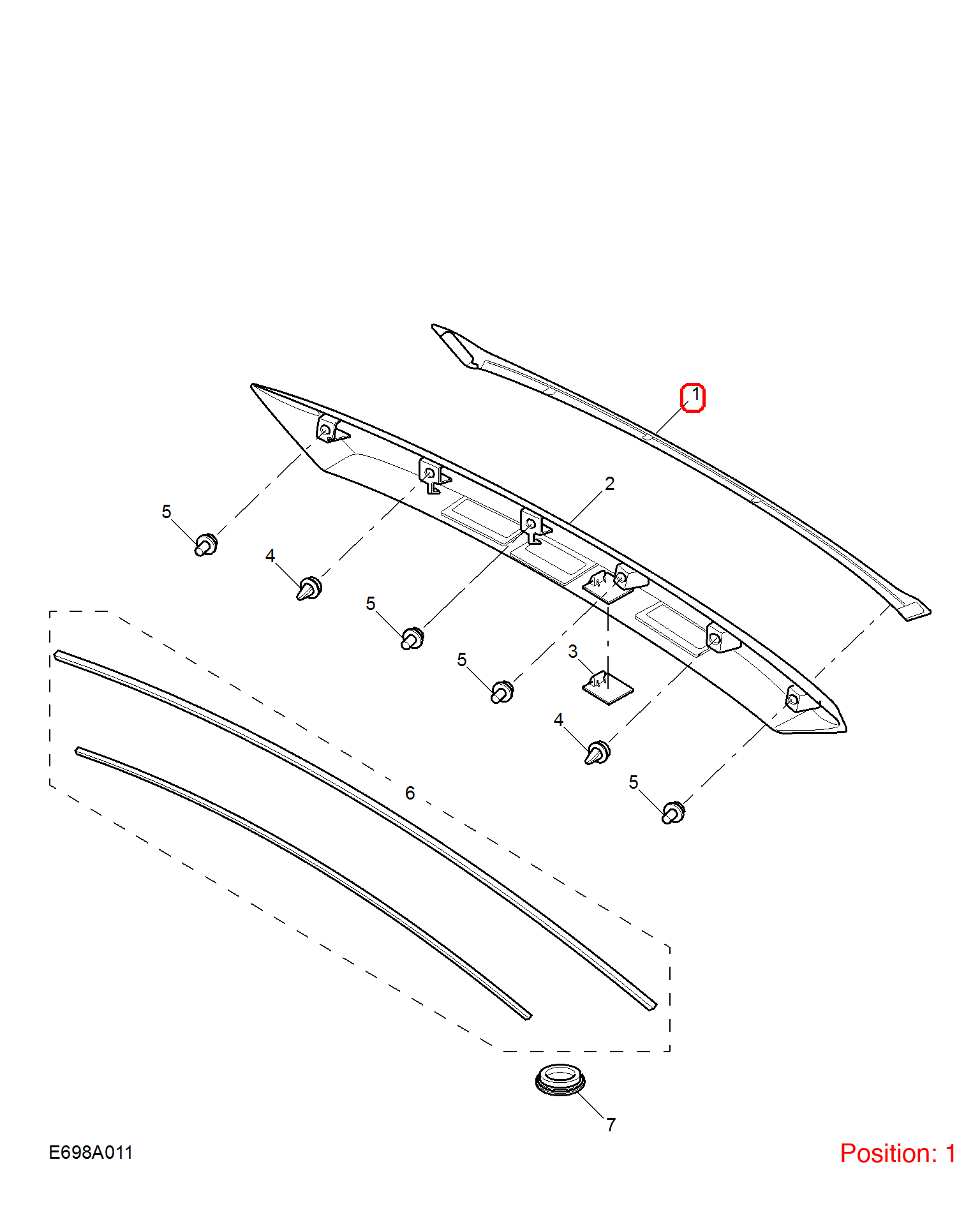 MG Tailgate exterior trim strip OEM 10279426 10279426-MG_OEM