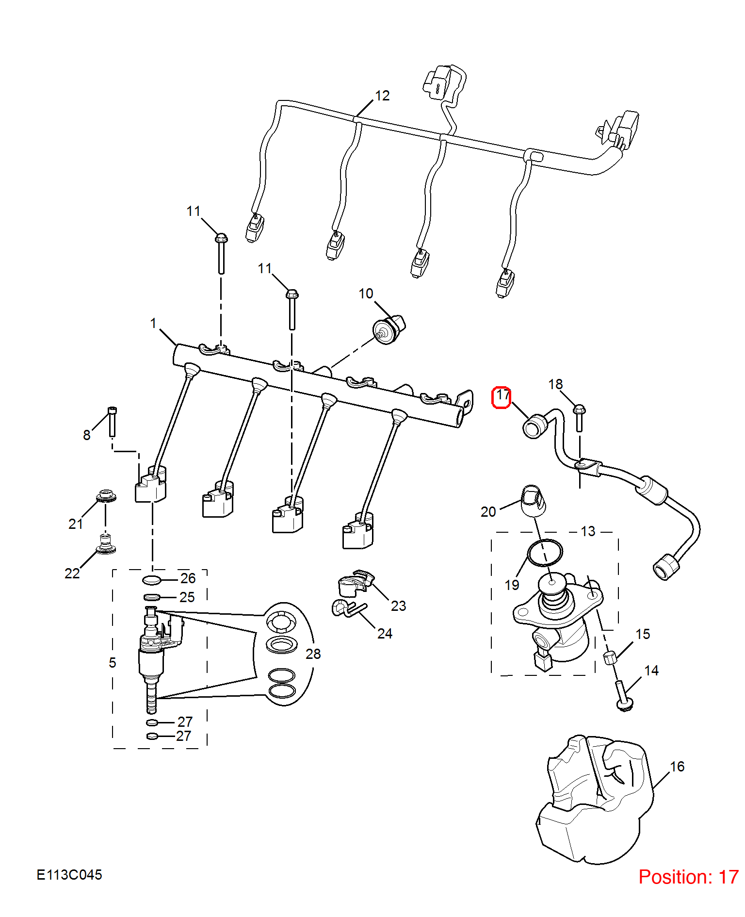 MG High-pressure fuel pump oil pipe OEM 10282317 FOR RX5 MG6 10282317-MG_OEM