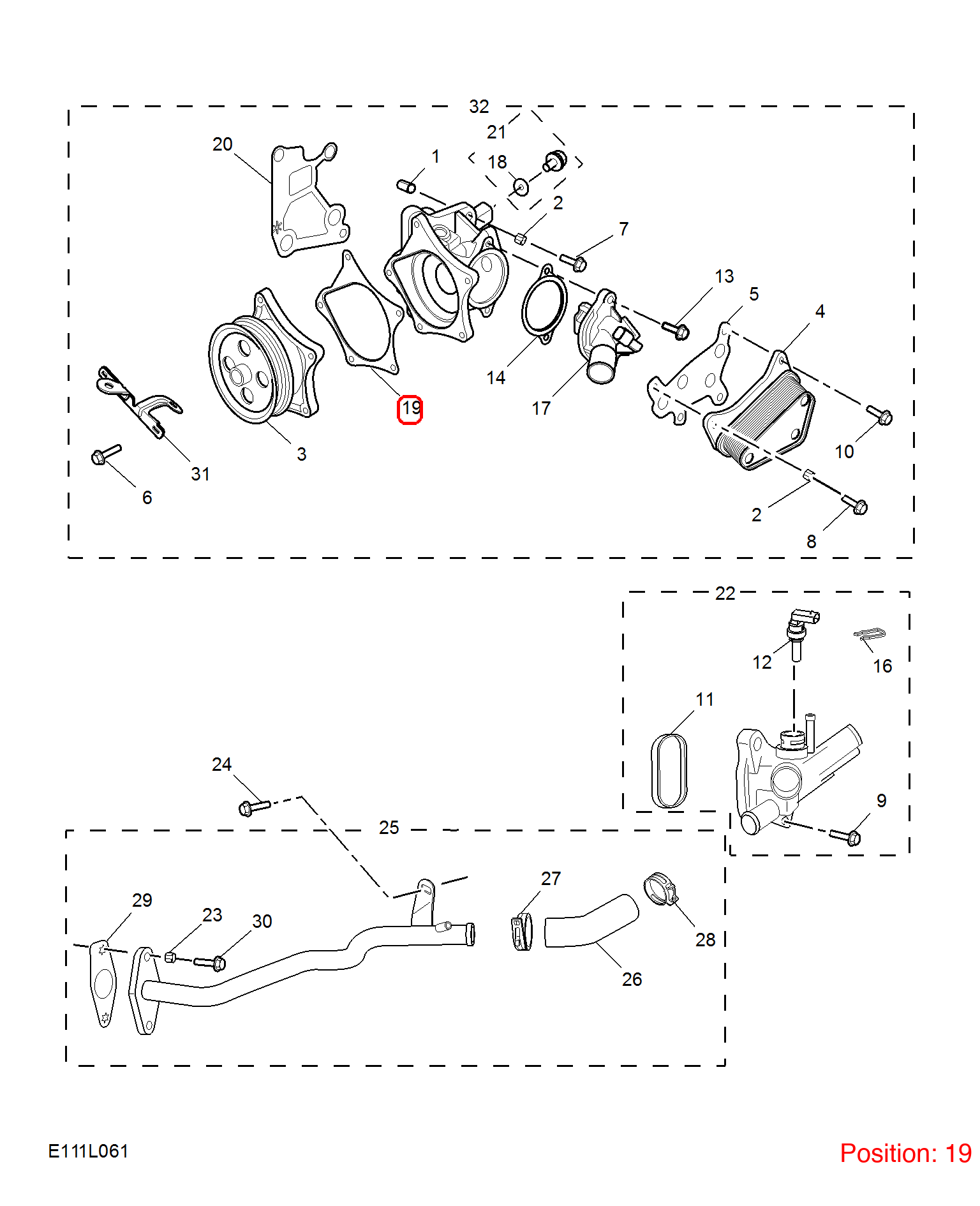 MG Water pump gasket OEM 10283302 FOR MG MG5 MG6 10283302-MG_OEM