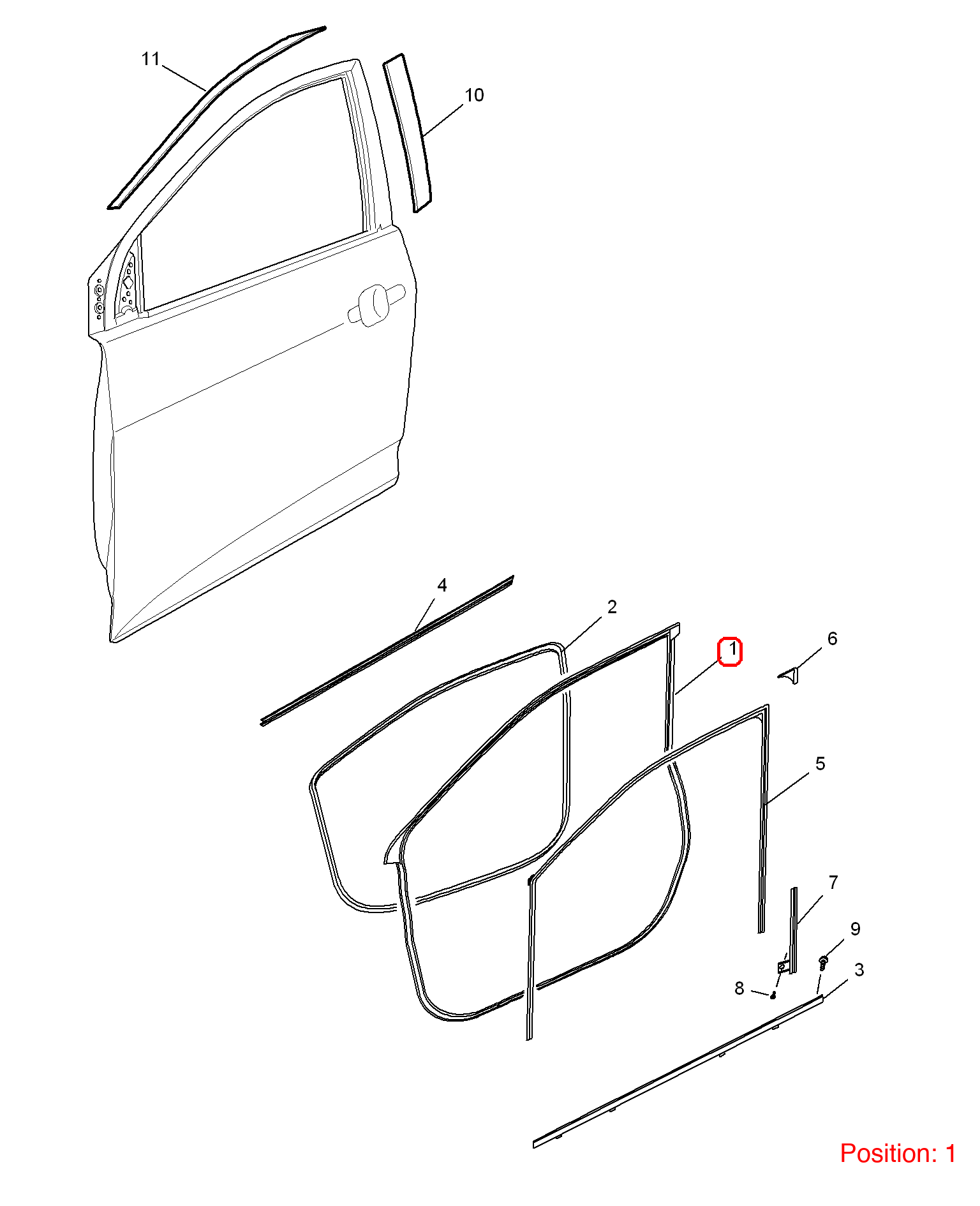 MG Door weatherstrip OEM 10284301 FOR MG 10284301-MG_OEM