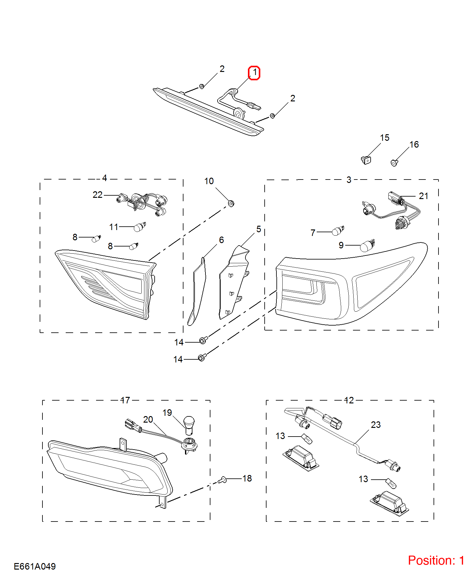 MG High mount brake light OEM 10293799 FOR MG 10293799-MG_OEM
