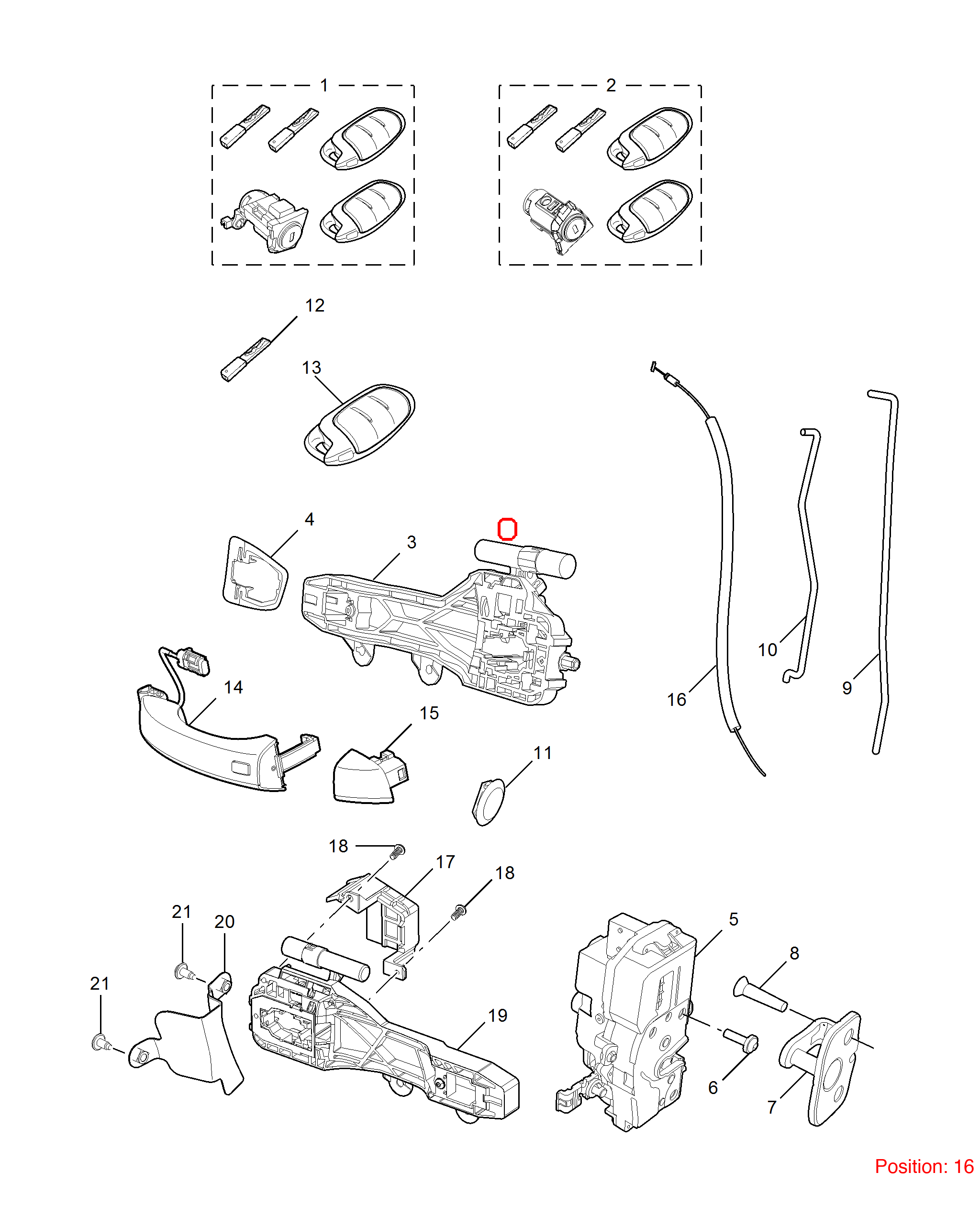 MG Door lock mechanism pull wire OEM 10297713 FOR MG 10297713-MG_OEM