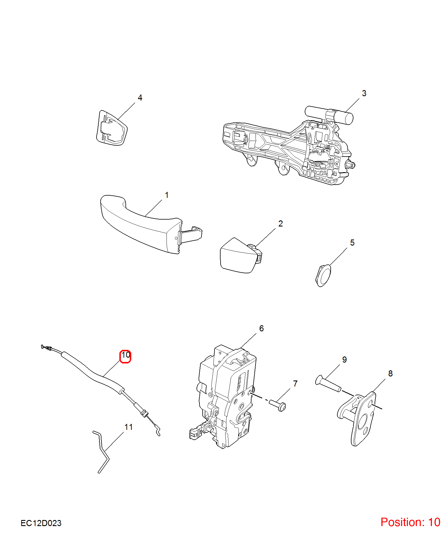 MG Door lock mechanism pull wire OEM 10297714 FOR MG 10297714-MG_OEM