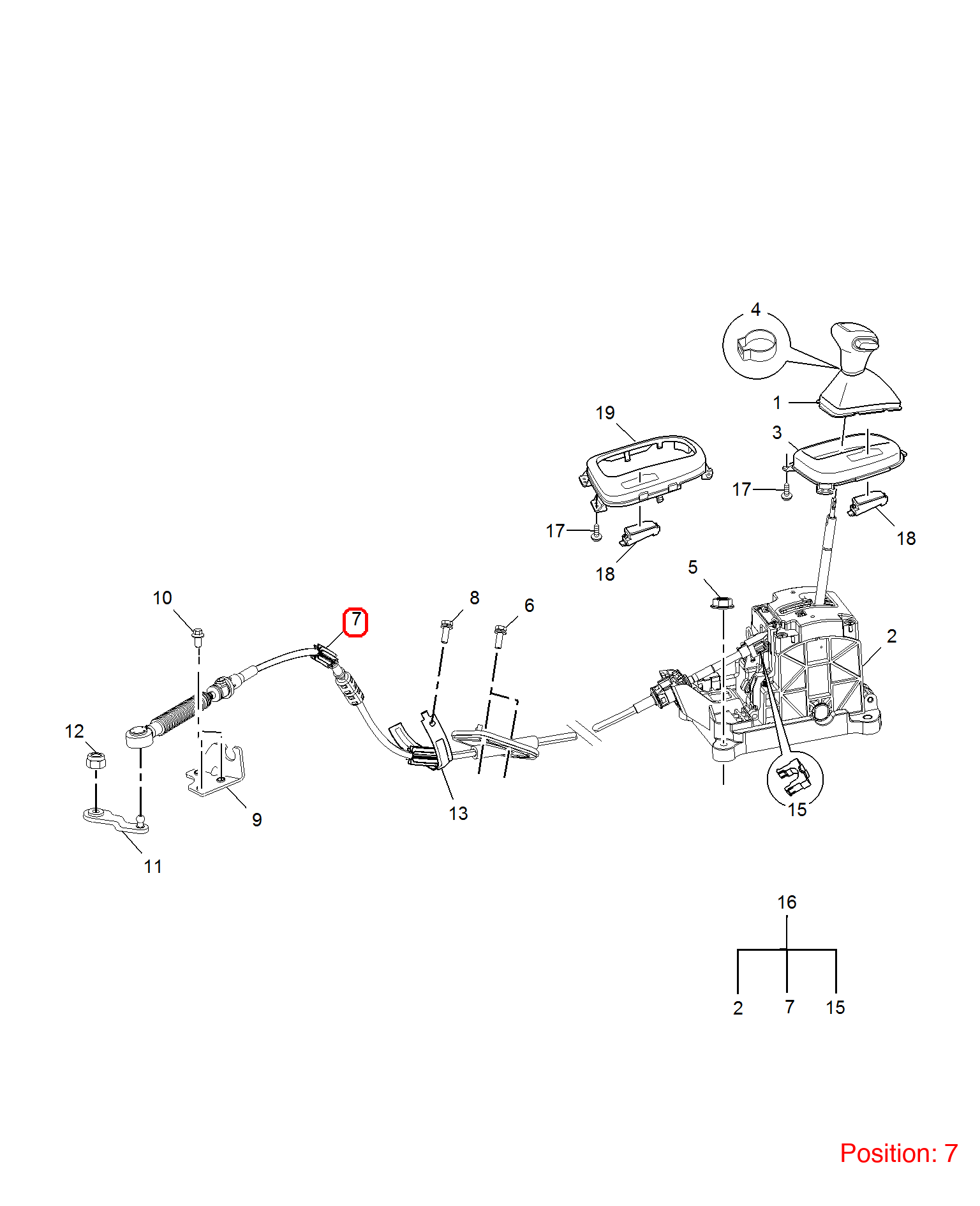 MG Shift cable OEM 10301262 FOR MG5 MG350 10301262-MG_OEM
