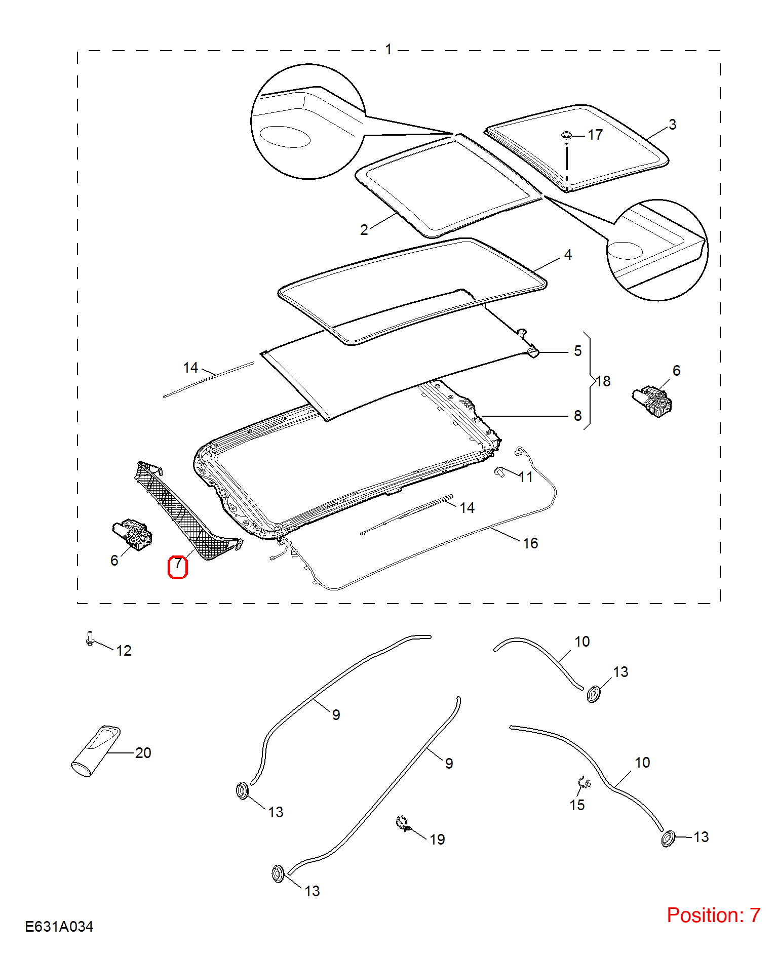 MG Sunroof deflector OEM 10302317 FOR MG RX5 10302317-MG_OEM