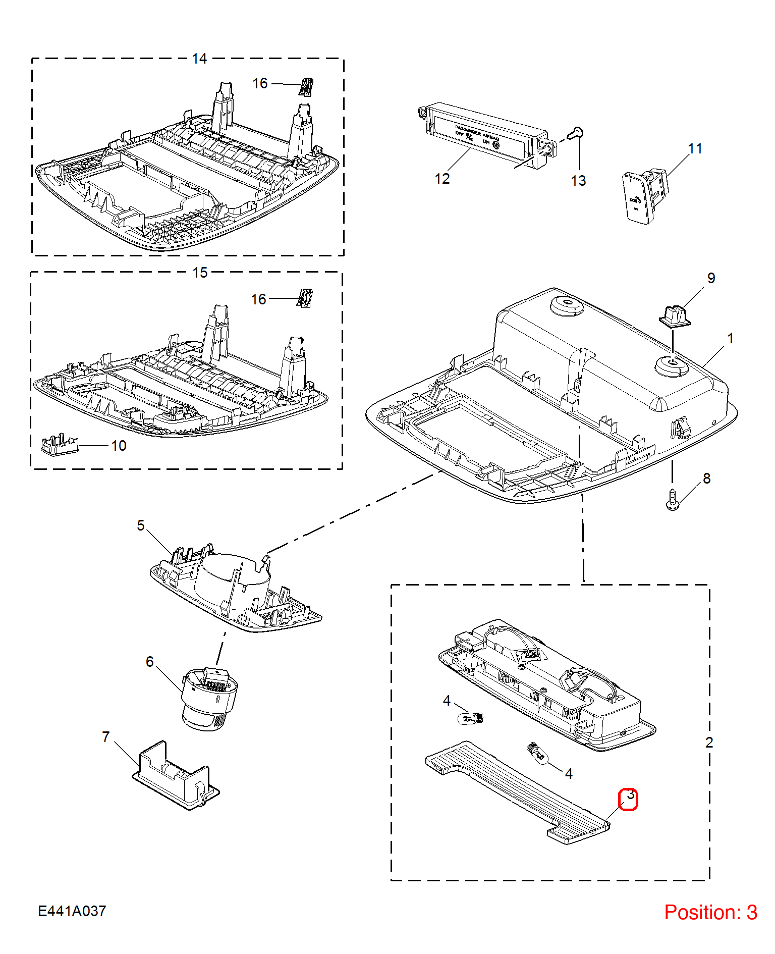 MG Reading light cover OEM 10310121 FOR MG RX5 MG5 MG6 10310121-MG_OEM