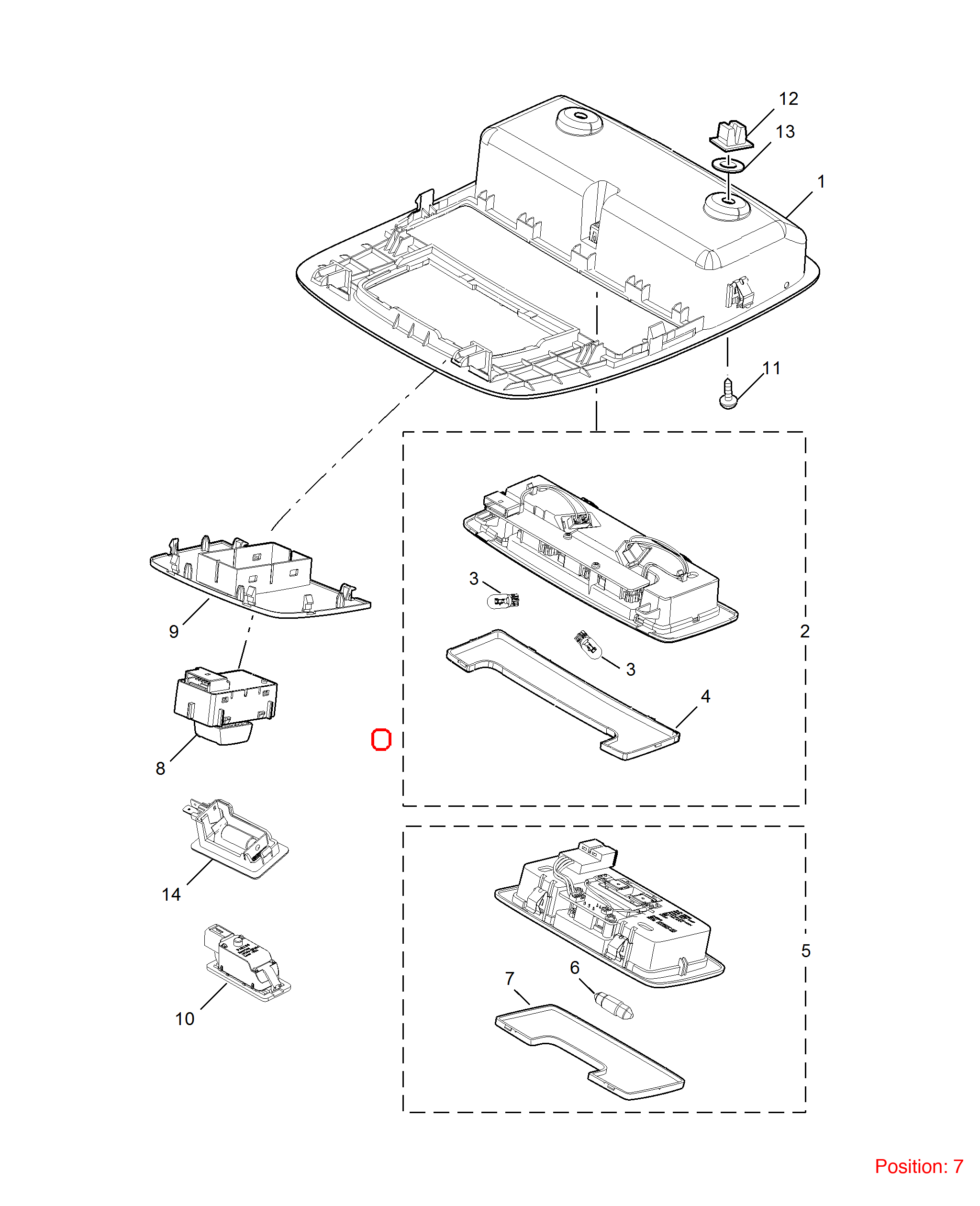 MG Reading light cover OEM 10310123 FOR MG5 MG6 10310123-MG_OEM
