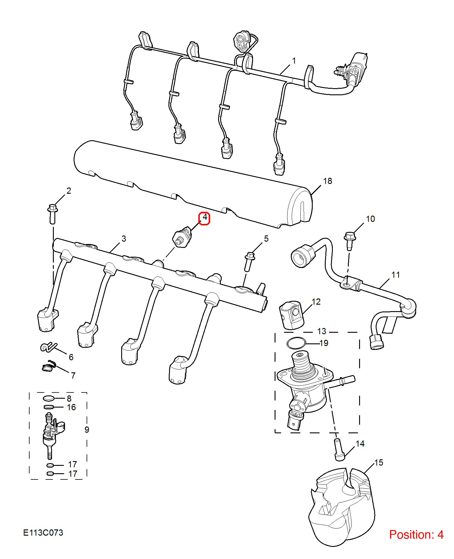 MG Fuel pressure sensor OEM 10315523 FOR MG MG5 10315523-MG_OEM