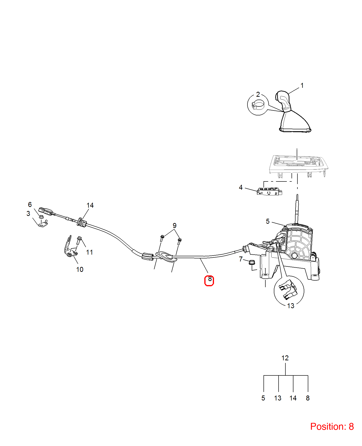 MG Shift cable OEM 10316648 FOR MG6 10316648-MG_OEM
