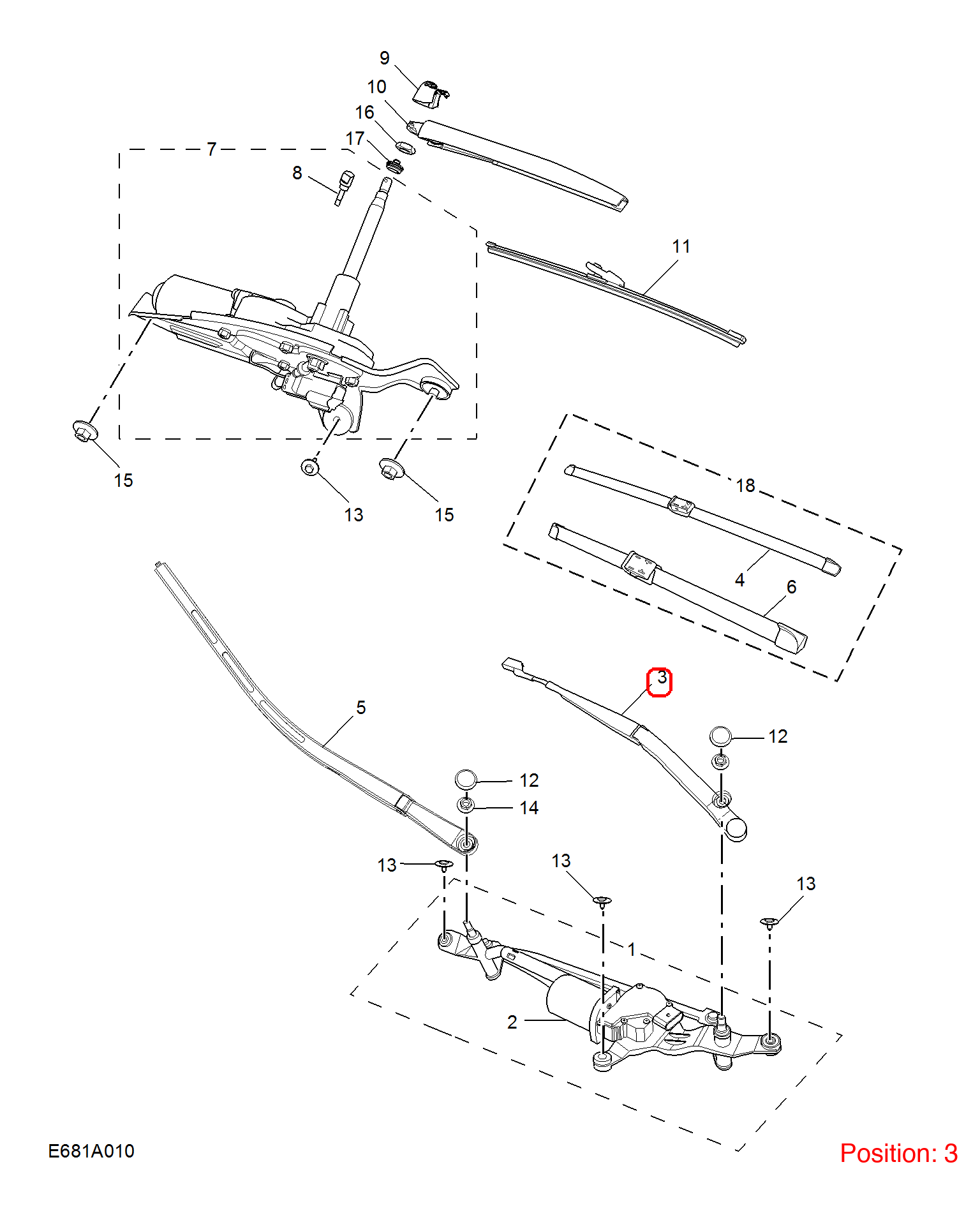MG Wiper arm OEM 10316862 FOR MG RX5 10316862-MG_OEM