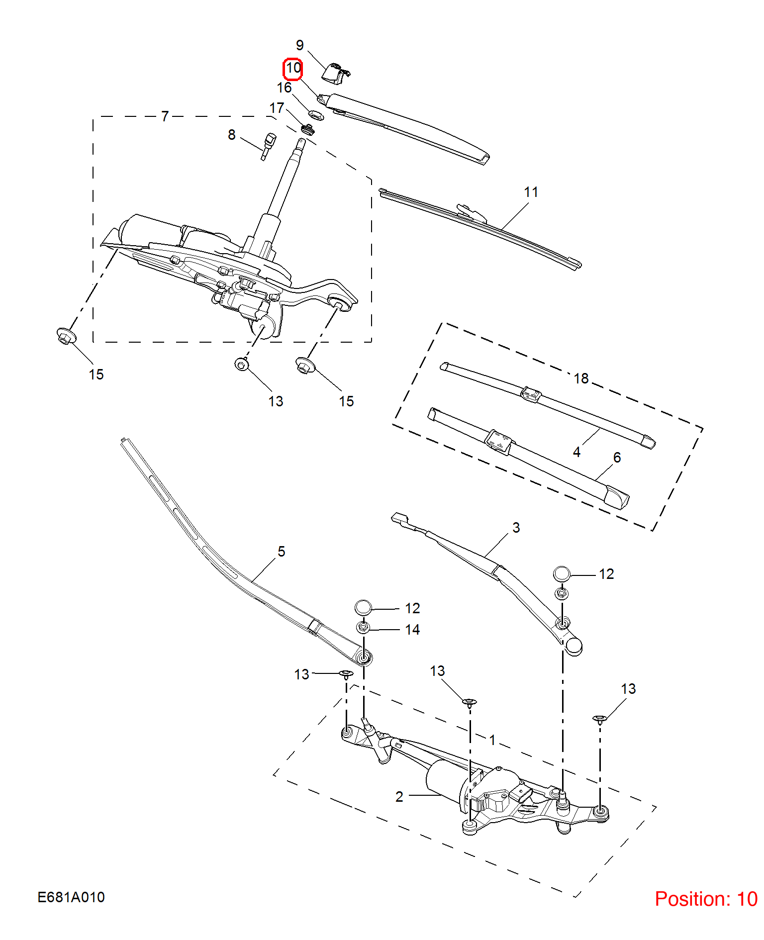 MG Wiper arm OEM 10316884 FOR MG 10316884-MG_OEM