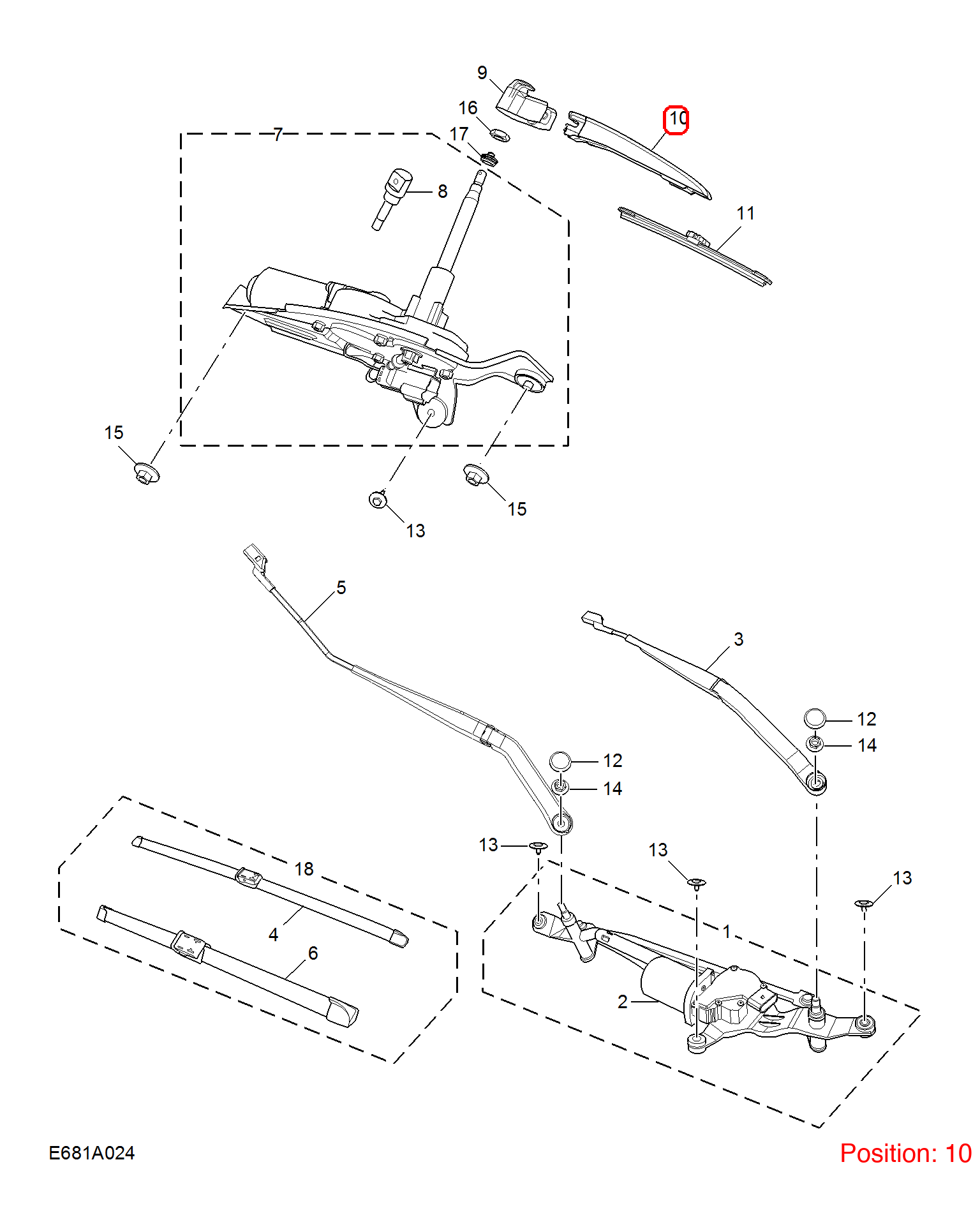 MG Wiper arm OEM 10316888 FOR RX5 MG 10316888-MG_OEM