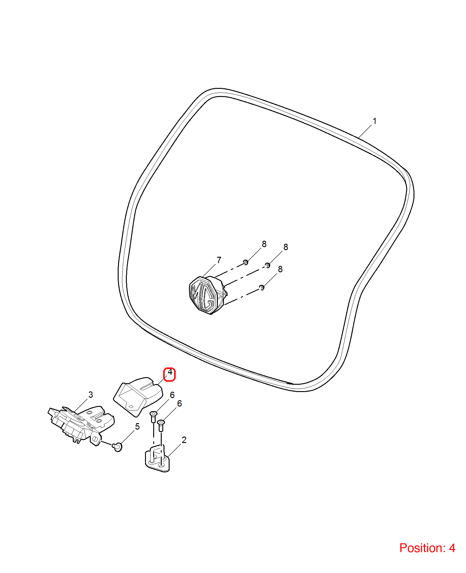 MG Tailgate lock mechanism trim panel OEM 10318443 FOR MG RX5 RX8 10318443-MG_OEM