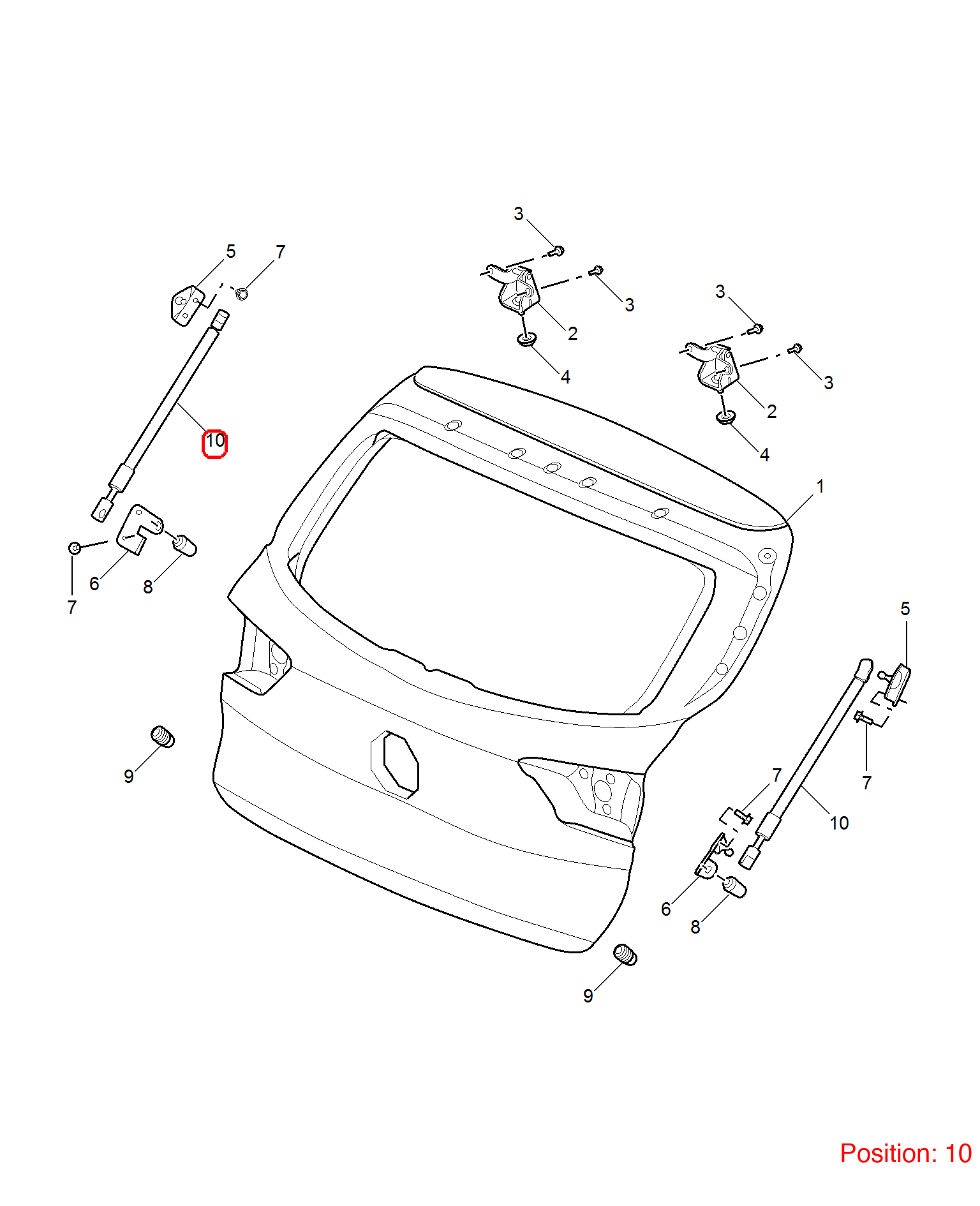 MG Tailgate Lift Support OEM 10320209 FOR MG 10320209-MG_OEM
