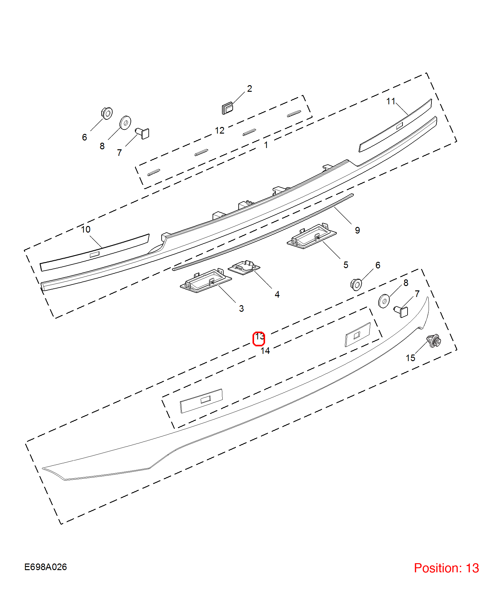 MG Tailgate trim panel OEM 10320549 FOR MG6 10320549-MG_OEM