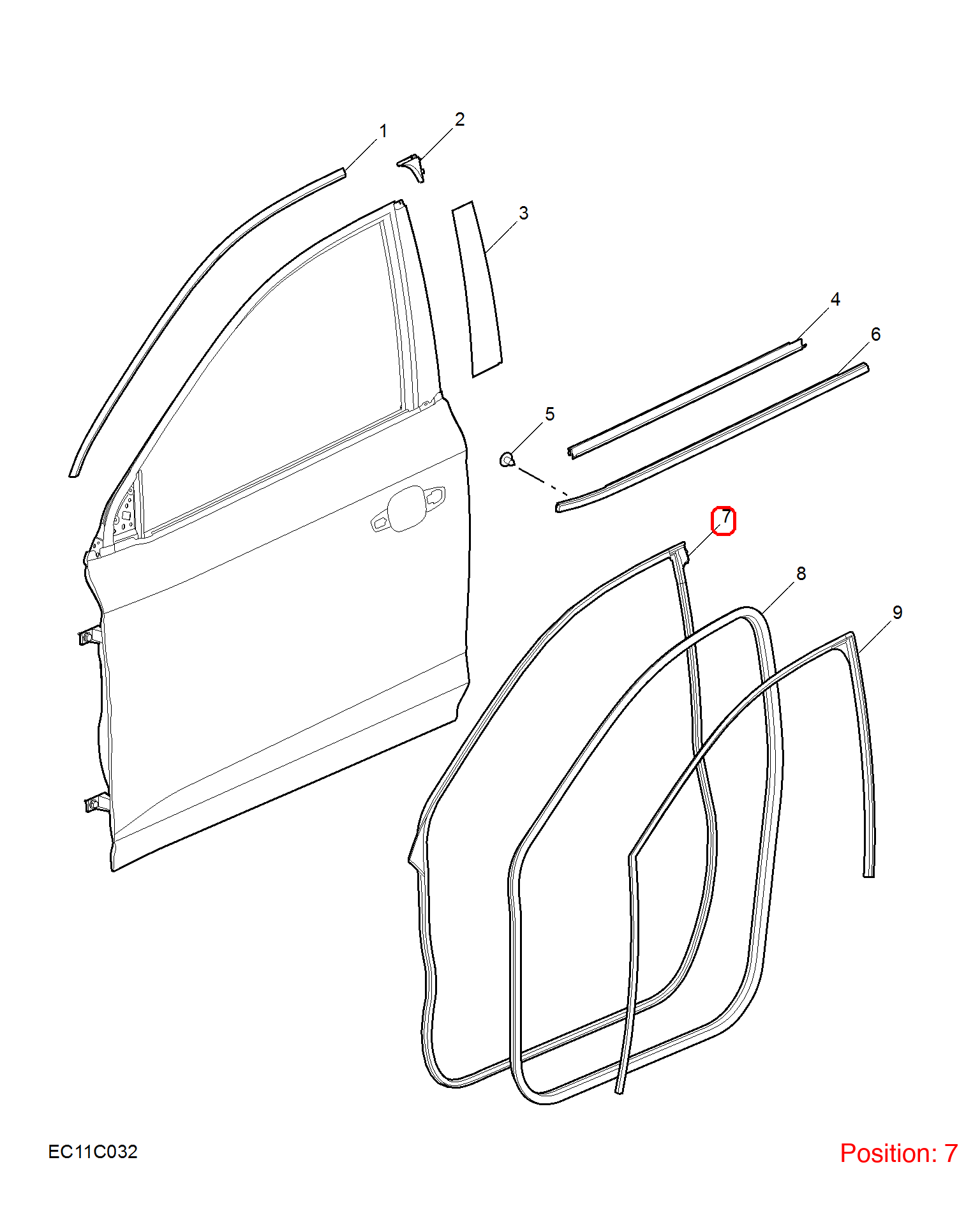 MG Door weatherstrip OEM 10321419 FOR MG5 10321419-MG_OEM