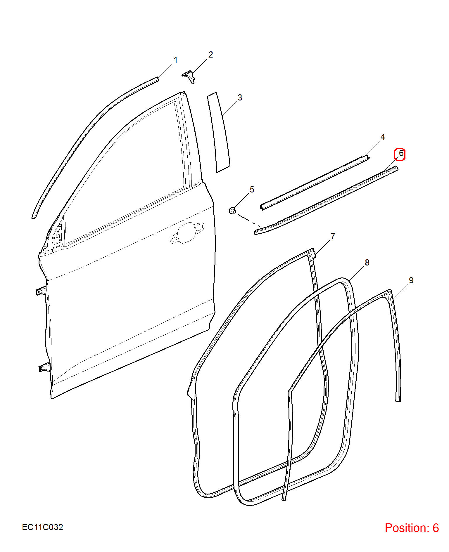 MG Door glass pressure strip OEM 10321431 FOR MG5 10321431-MG_OEM