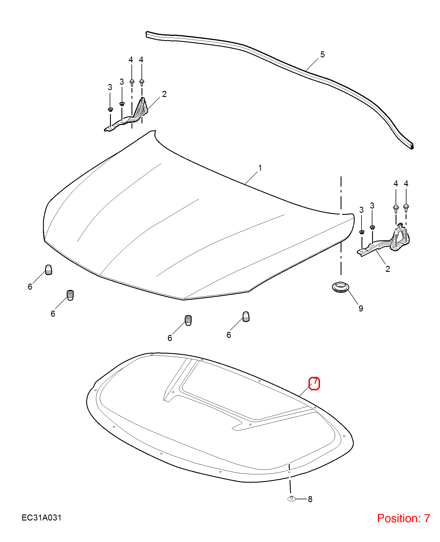 MG Hood heat insulation cotton OEM 10328405 FOR MG5 10328405-MG_OEM