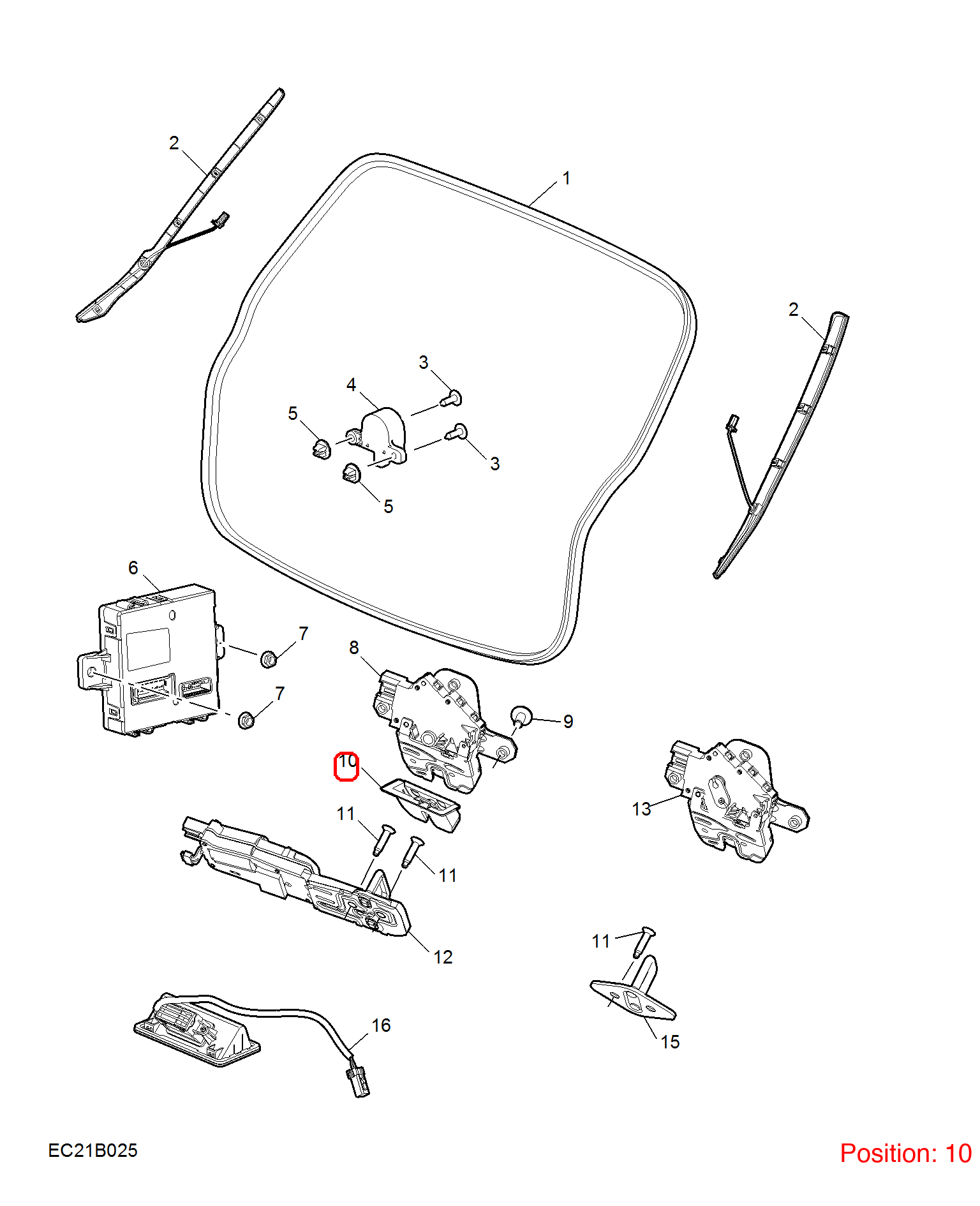 MG Tailgate lock mechanism trim panel OEM 10337100 FOR MG 10337100-MG_OEM