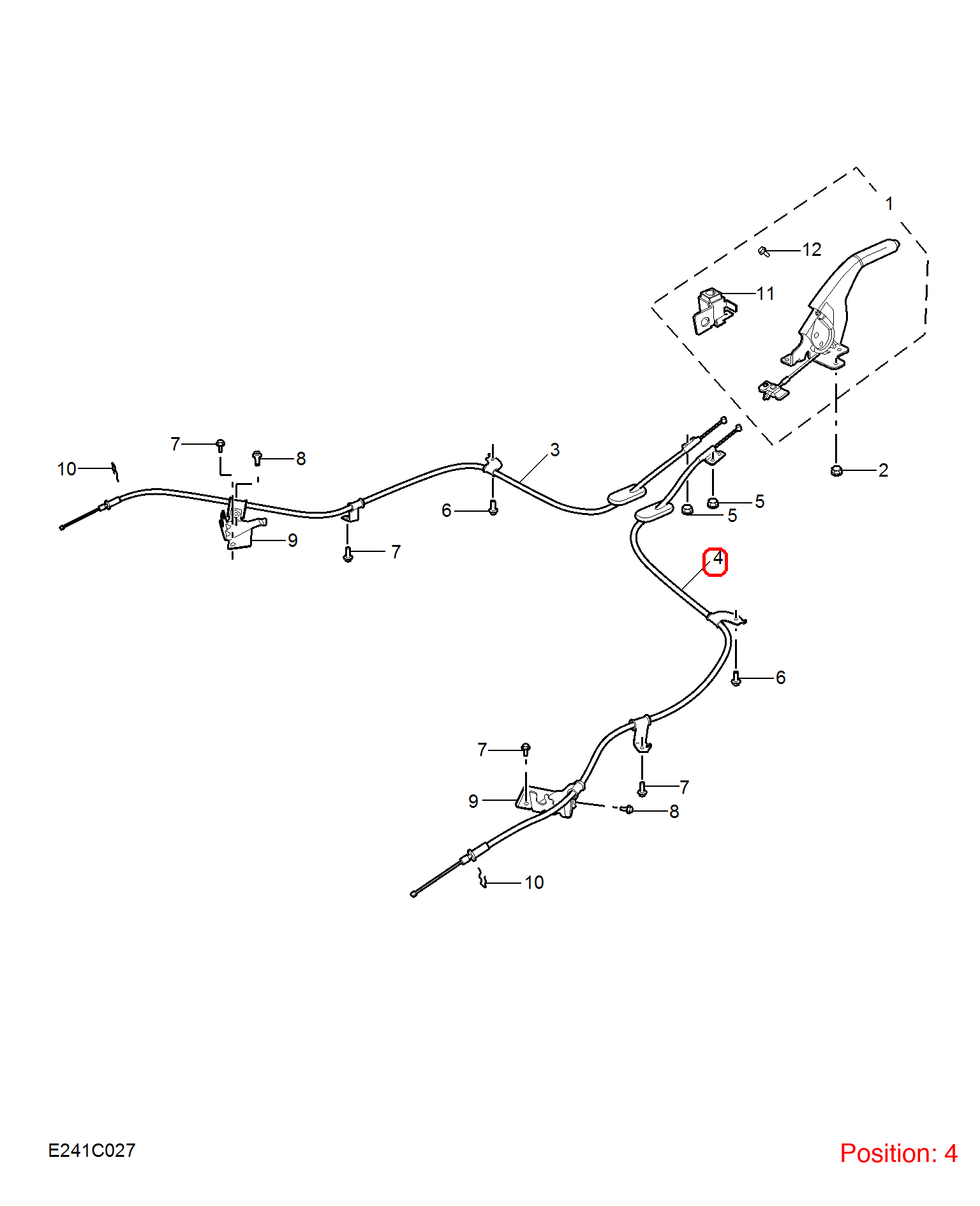 MG Parking Brake Cable OEM 10340488 FOR MG 10340488-MG_OEM