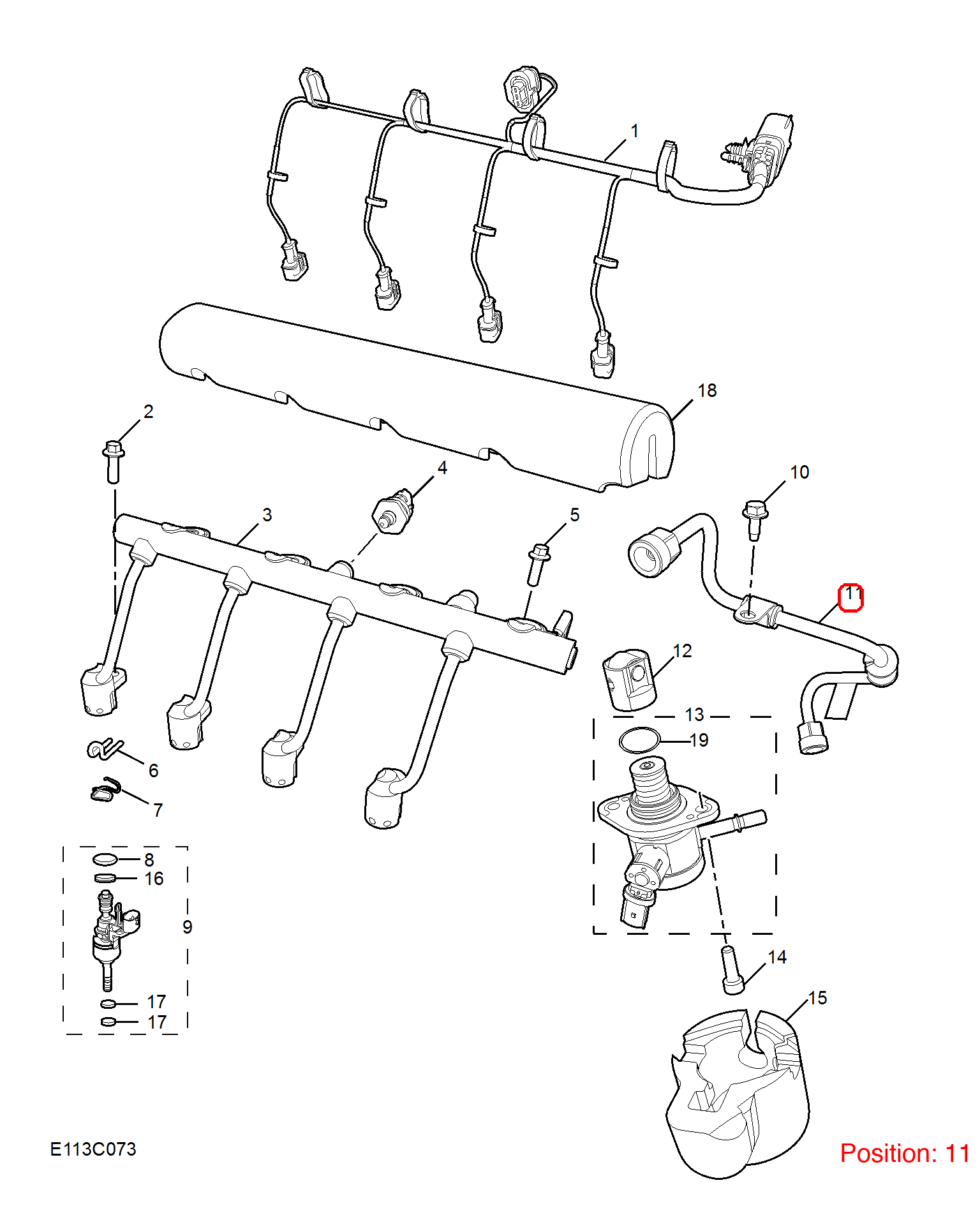 MG High-pressure fuel pump oil pipe OEM 10341927 FOR MG MG5 10341927-MG_OEM