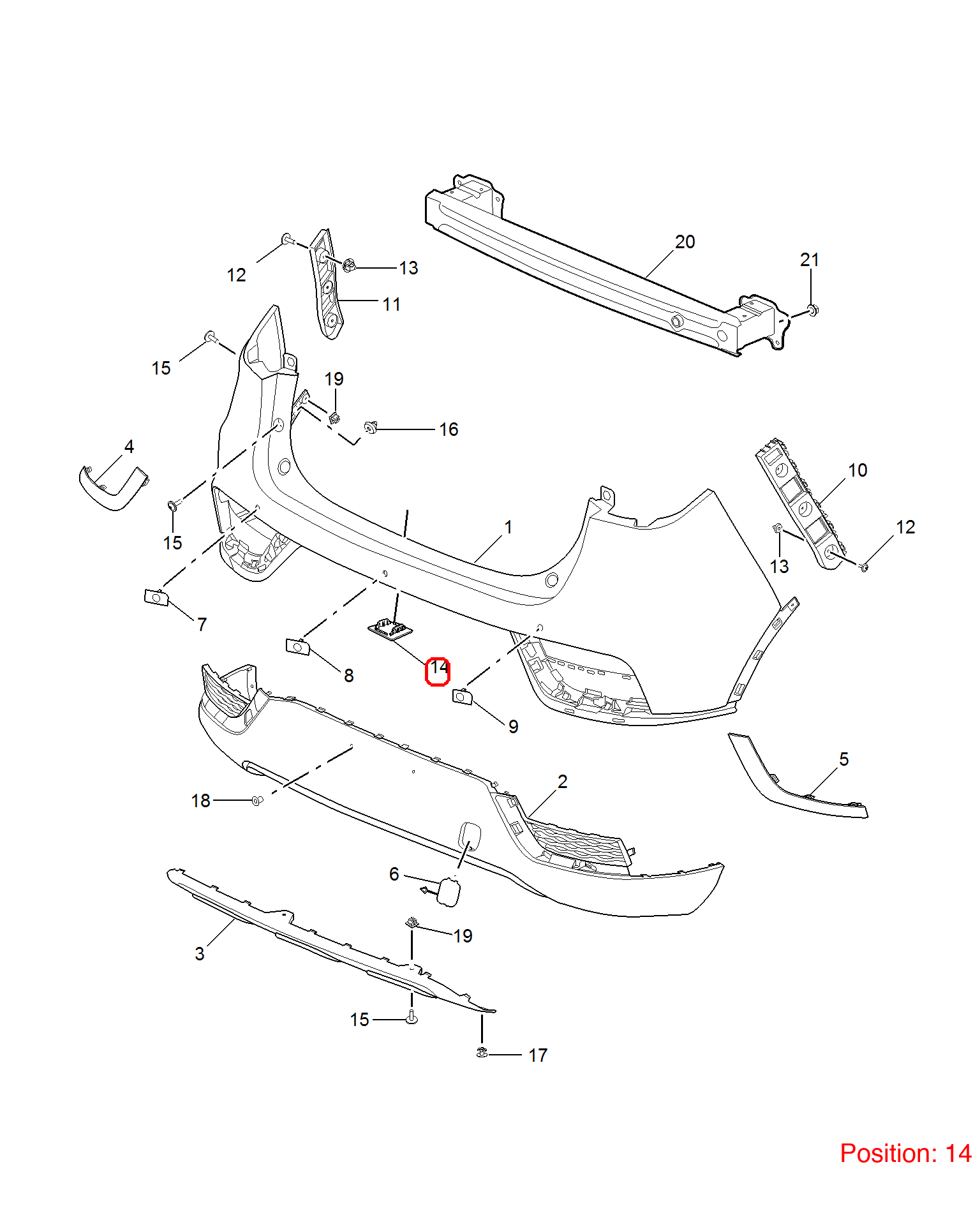 MG Reverse radar bracket OEM 10343976 FOR MG 10343976-MG_OEM
