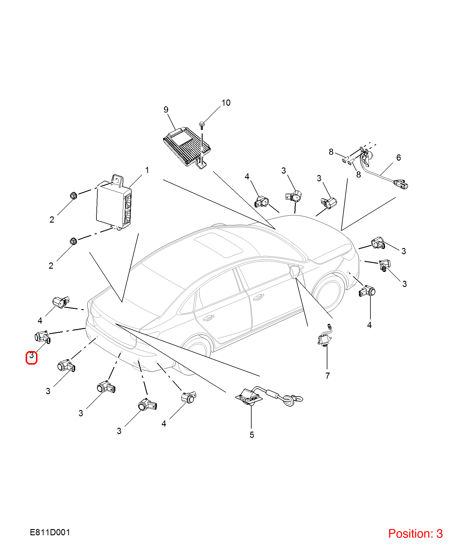 MG Parking Sensor OEM 10361449WSB FOR MG 10361449WSB-MG_OEM